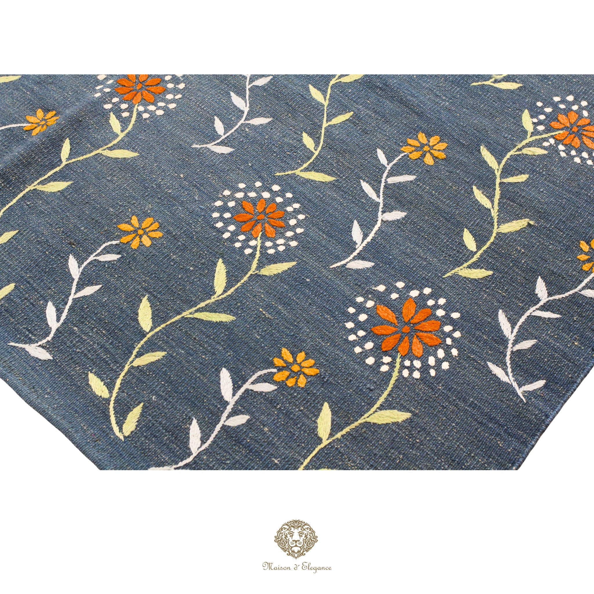 Kilim única moderna Tejido a Mano | Alfombra Plana de Lana y Seda con Tintes Naturales 170x227 m