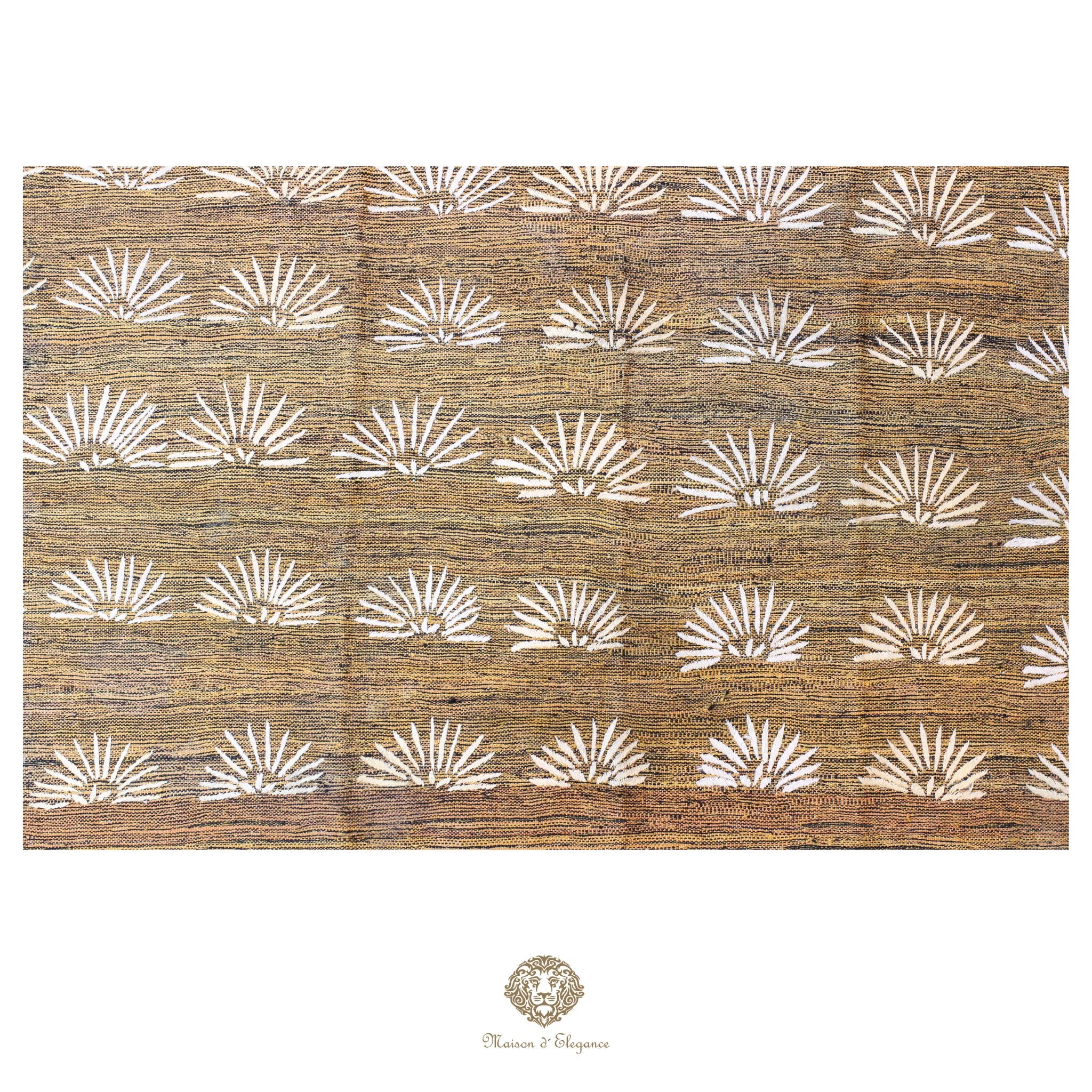 Kilim única moderna Tejido a Mano | Alfombra Plana de Lana y Seda con Tintes Naturales 232x307 cm