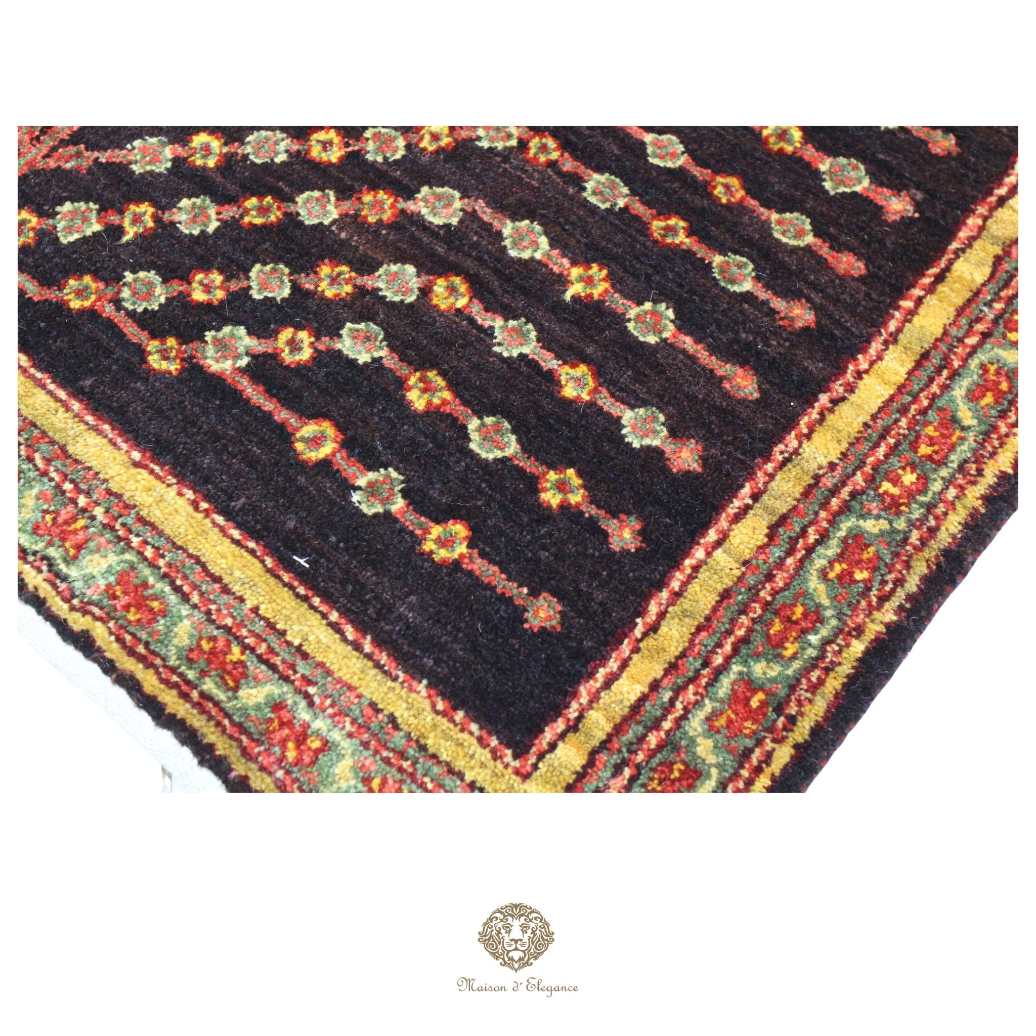 Alfombra persa Trible  Kashkuli con tintes naturales | Loribaft de lana hecha a mano 63 x 87 cm