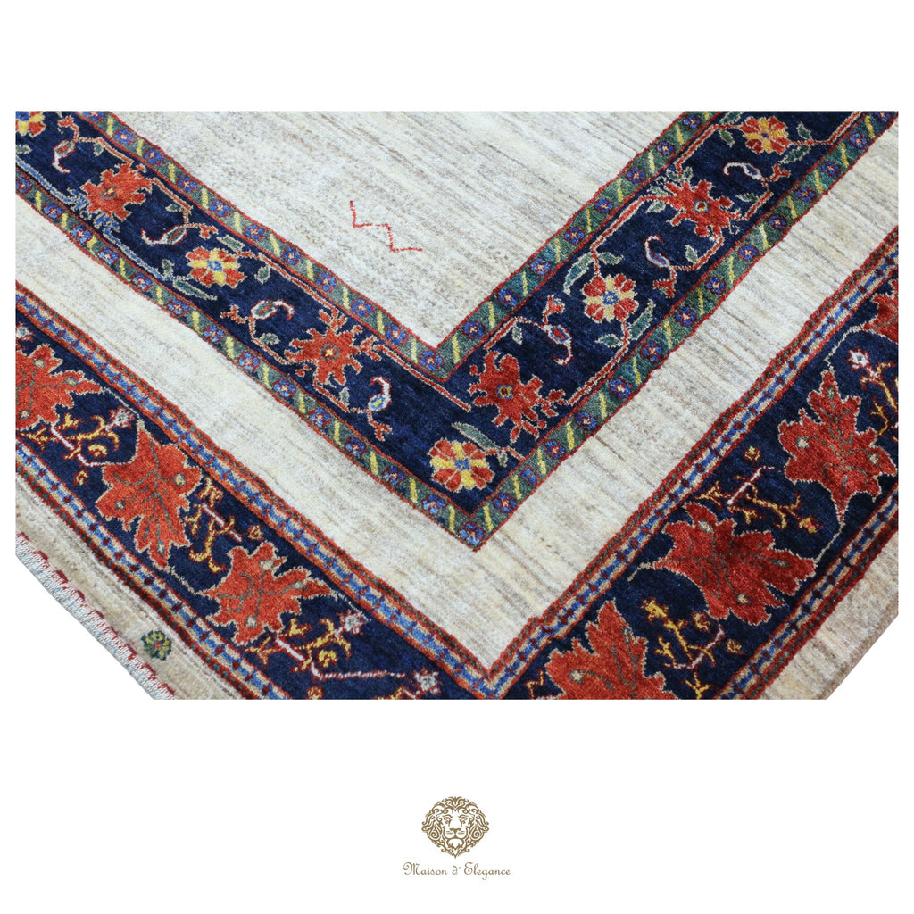 Alfombra persa Trible Fine Kashkuli con tintes naturales | Gabbeh de lana hecha a mano 170 x 240 cm