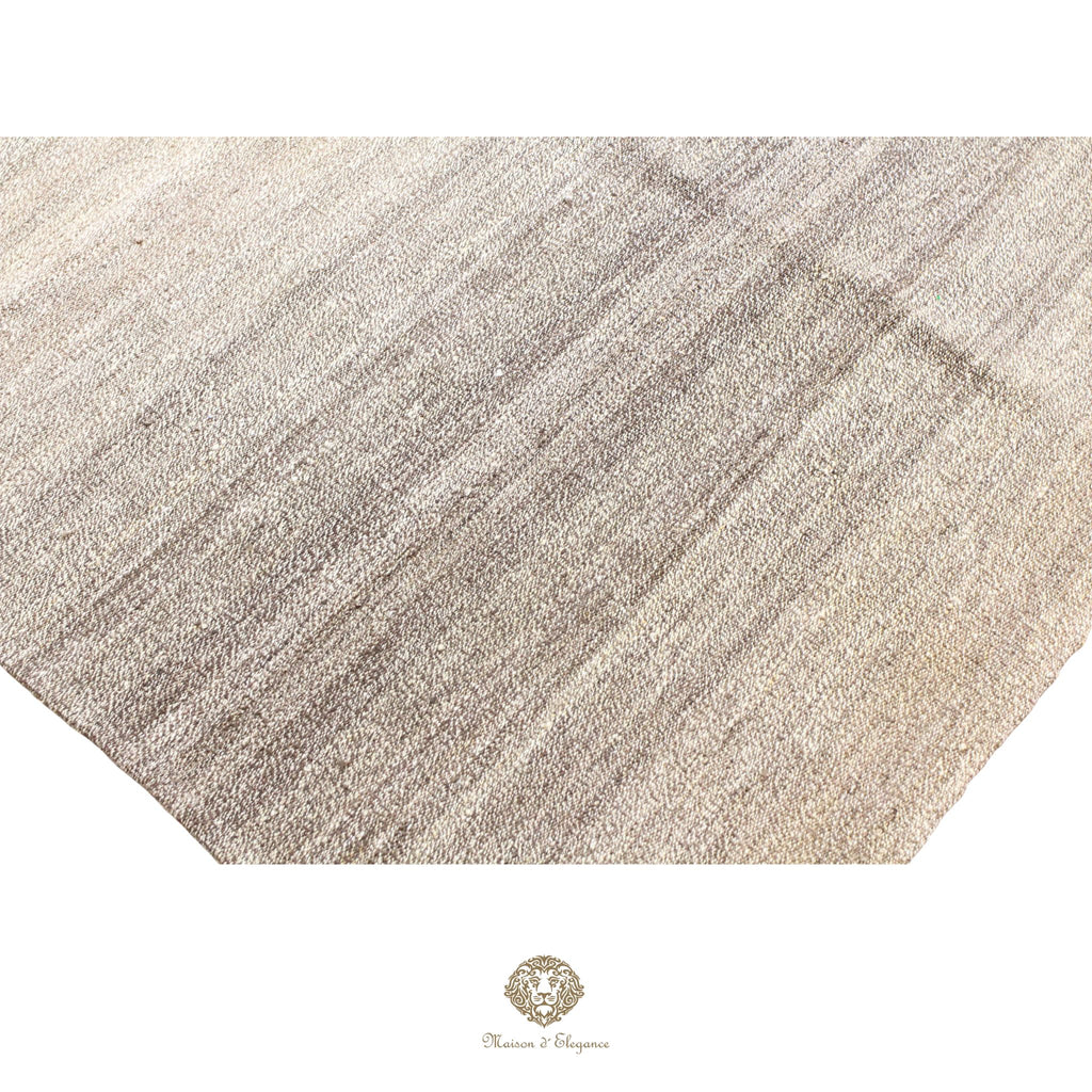 Alfombra persa Kia Sar Kilim hecha a mano de lana, blanca | Kilim de diseño Maison moderne 186x233 cm