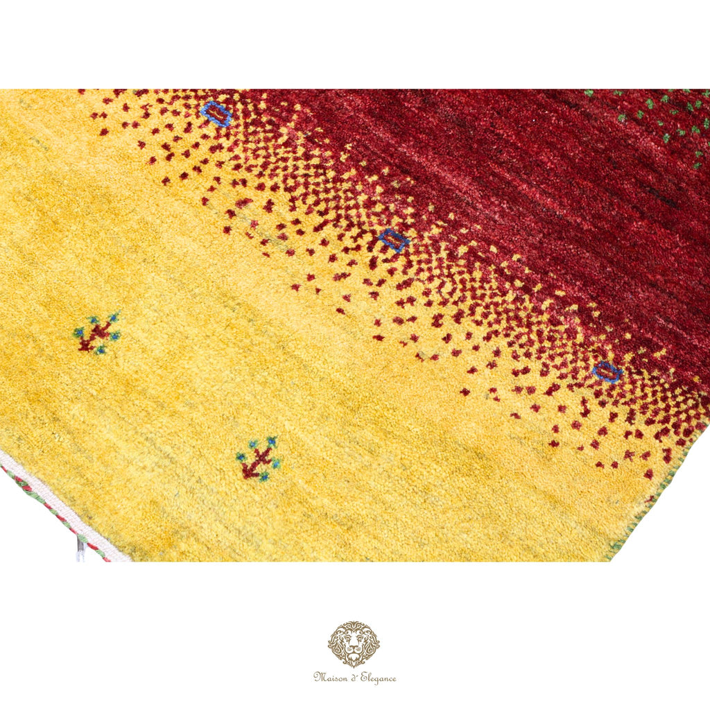 Alfombra persa Kashkuli colorida | Gabbeh de lana hecha a mano 85x121 cm