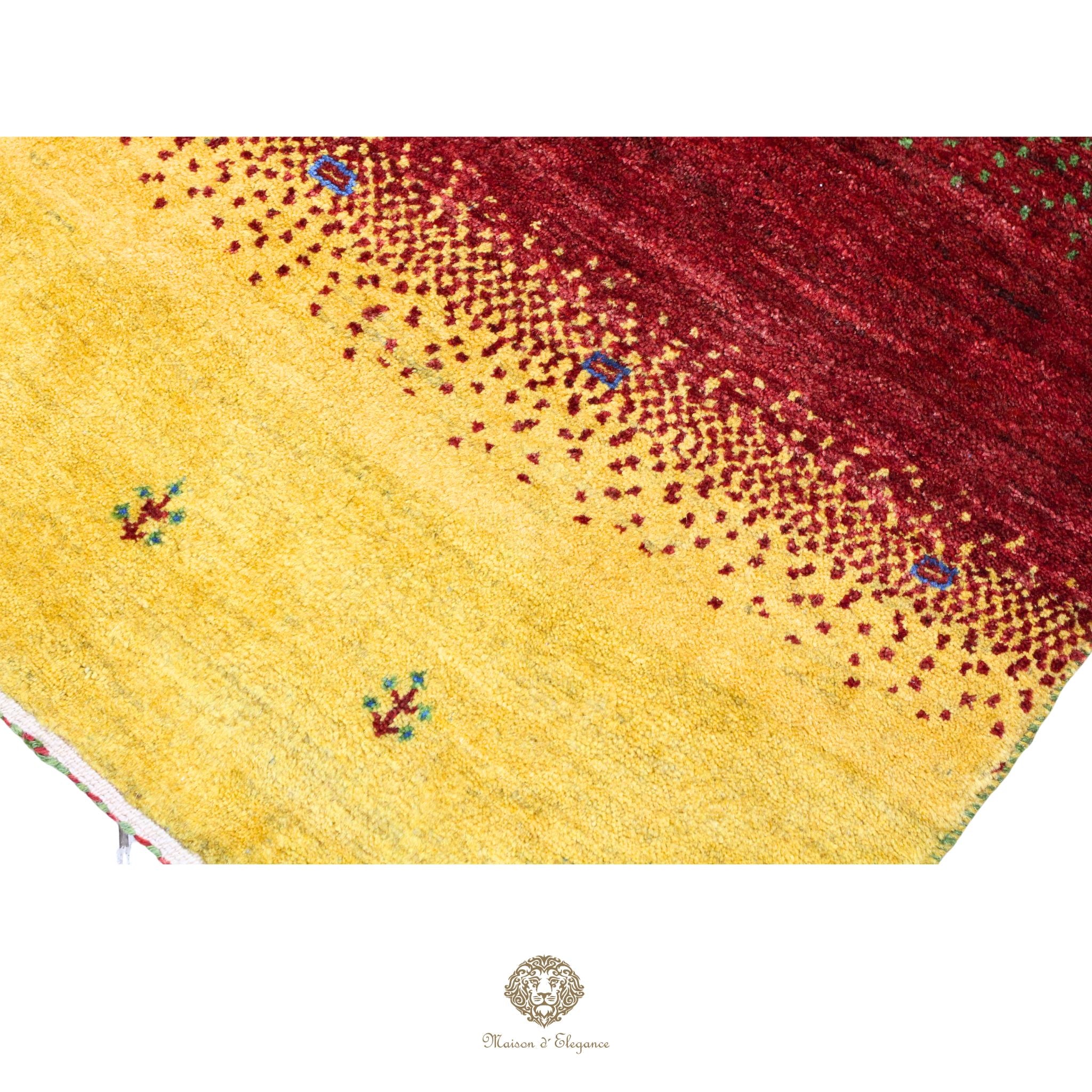 Alfombra persa Kashkuli colorida | Gabbeh de lana hecha a mano 85x121 cm