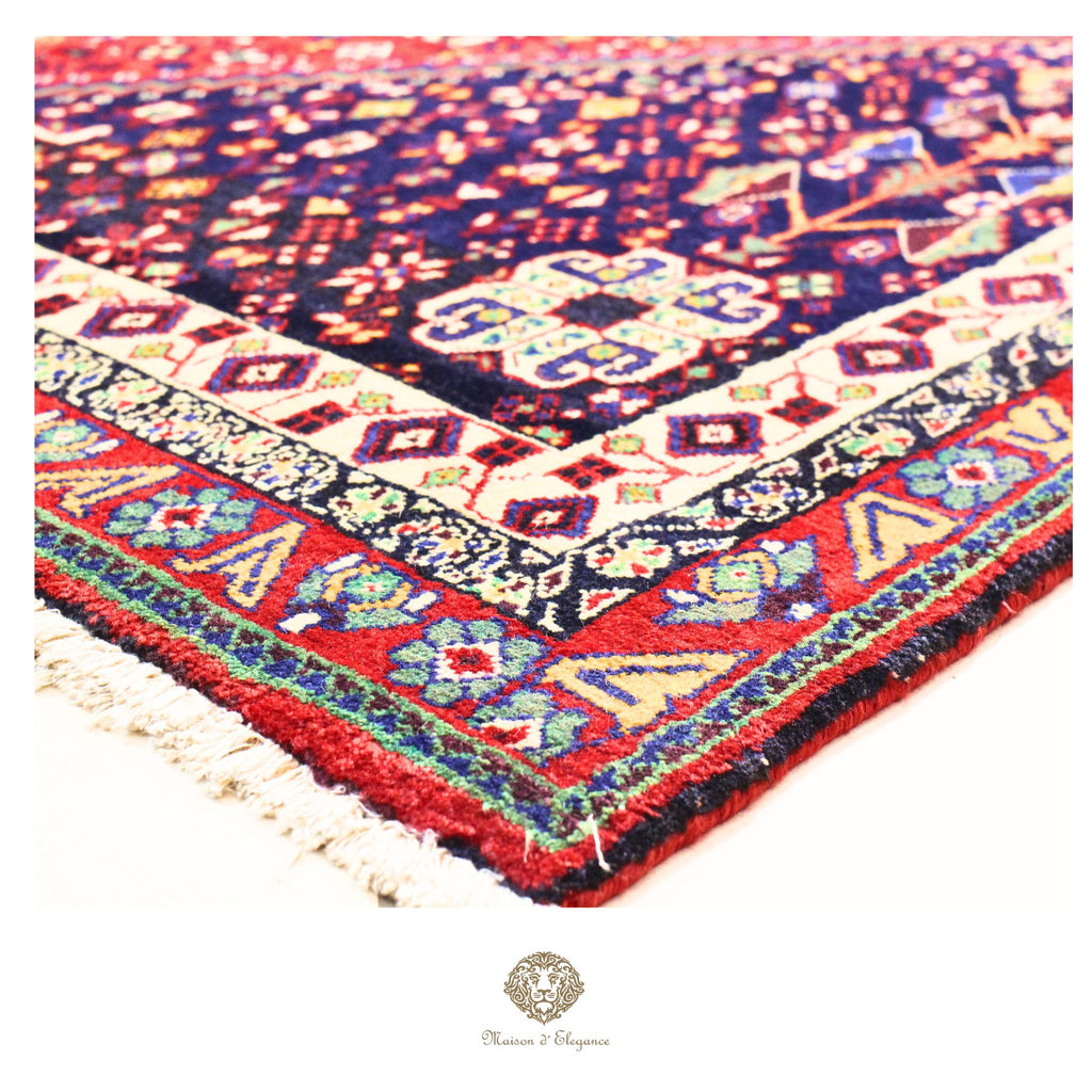 Alfombra persa Qashqai Shiraz Abadeh | Diseño geométrico tribal teñido con tintes naturales 160x263 cm