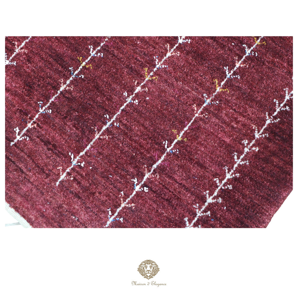 Alfombra persa Kashkuli rojo tribal naturale color | Gabbeh de lana hecha a mano 84 x 125 cm