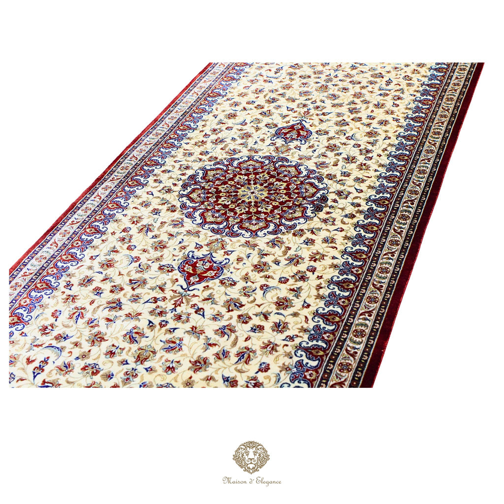 Alfombra persa de seda pura superfina, anudada a mano, teñida con tintes naturales, | obra maestra, firmada, 71 x 312 cm