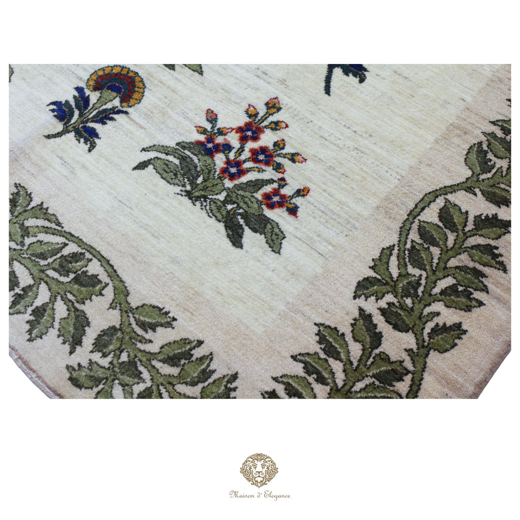 Alfombra persa Trible Fine Kashkuli con tintes naturales | Gabbeh de lana hecha a mano 156 x 197 cm