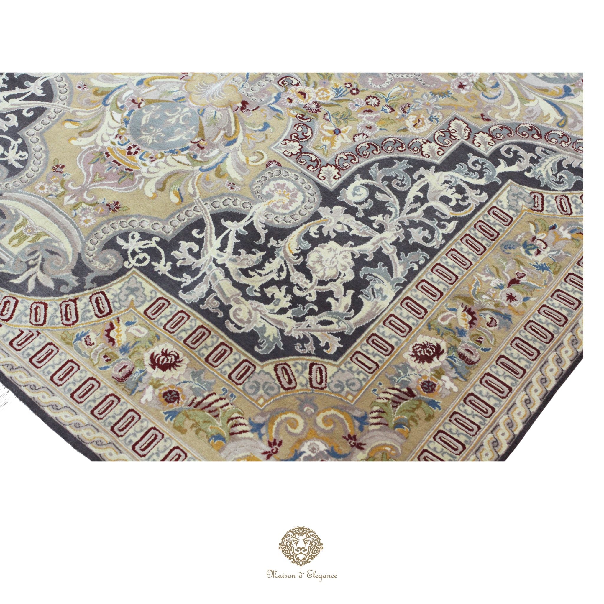 Alfombra Diseño Aubusson Floral Verde Lana Superfina | Imperio Maison Alfombra 180x263 cm