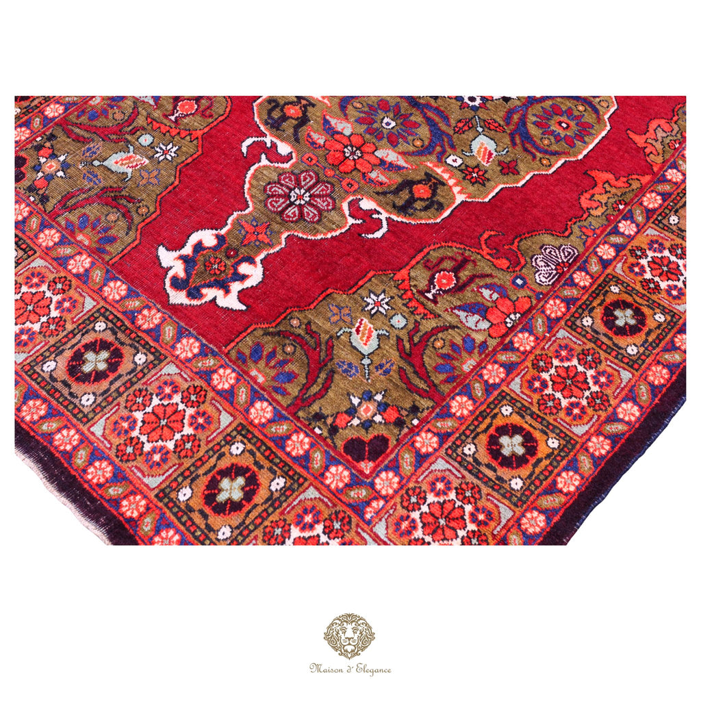 Alfombra persa Hamedan | Diseño tribal de lana teñida natural