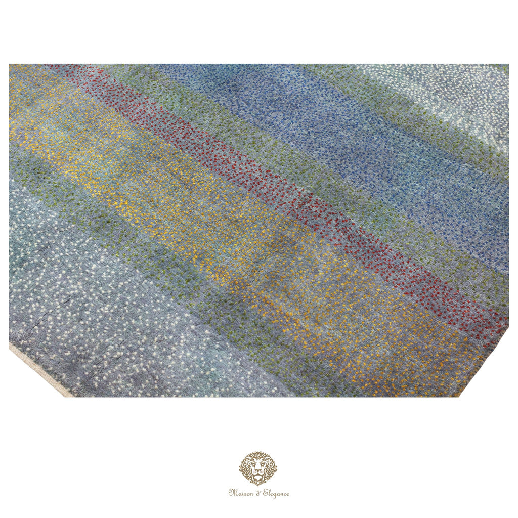 Alfombra persa Kashkuli colorida | Gabbeh de lana hecha a mano 203 x 219 cm