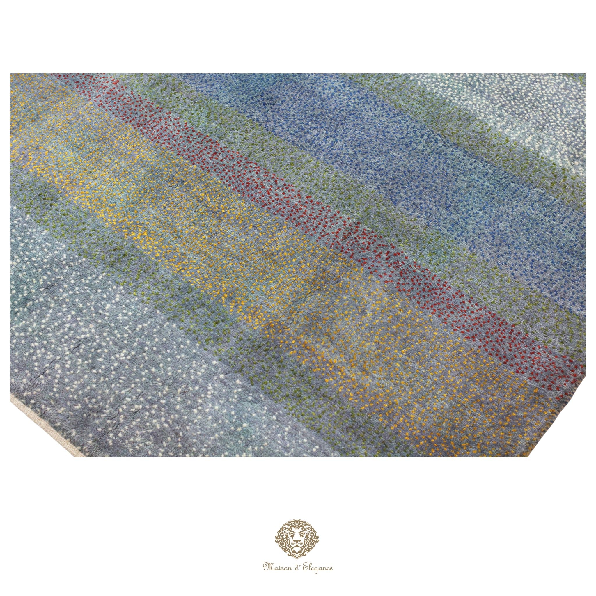 Alfombra persa Kashkuli colorida | Gabbeh de lana hecha a mano 203 x 219 cm