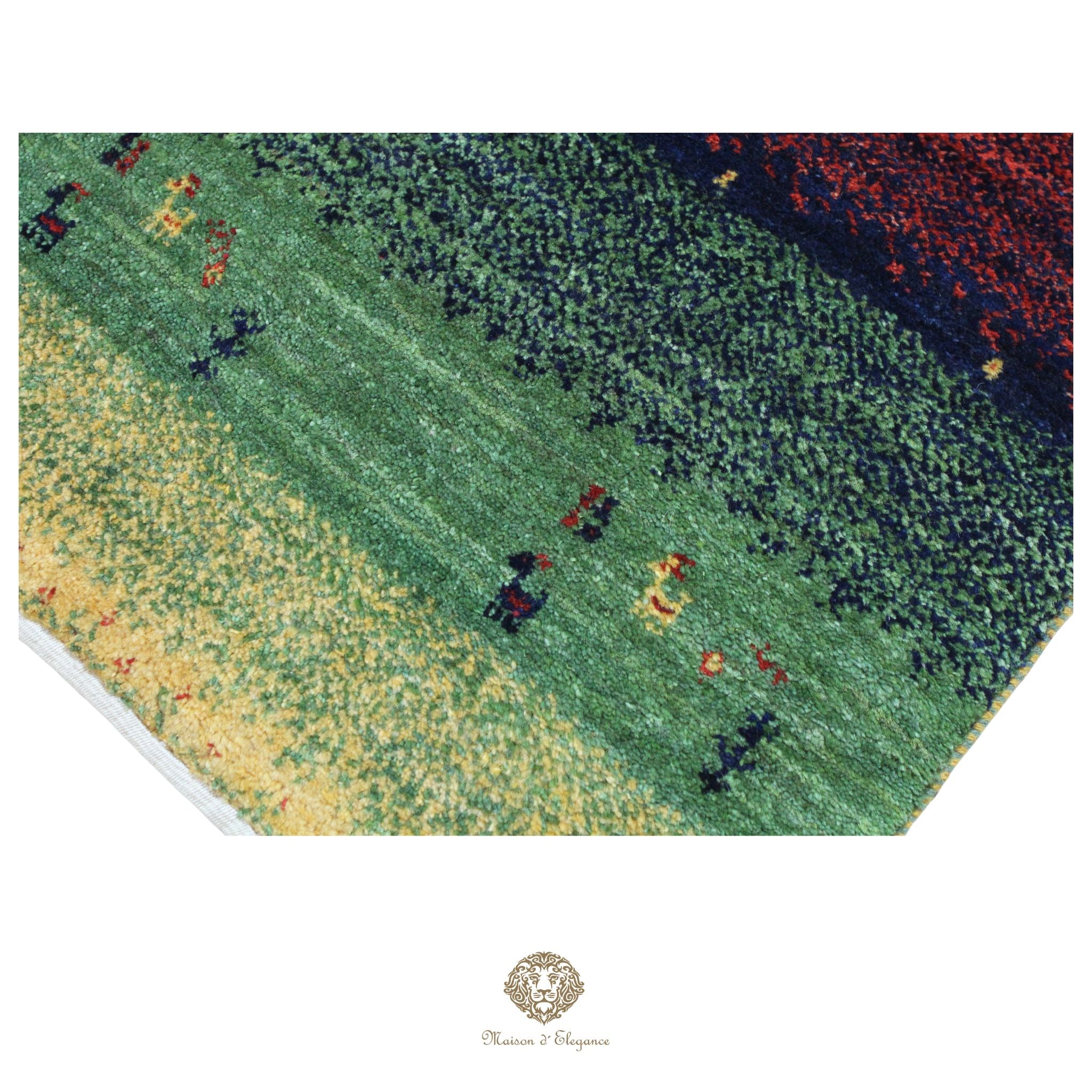 Alfombra persa Kashkuli de lana teñida naturalmente y colorida | Gabbeh hecha a mano 60 x 87 cm