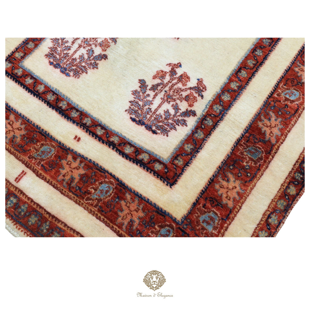 Alfombra persa Trible Fine Kashkuli con tintes naturales | Gabbeh de lana hecha a mano 102 x 195 cm