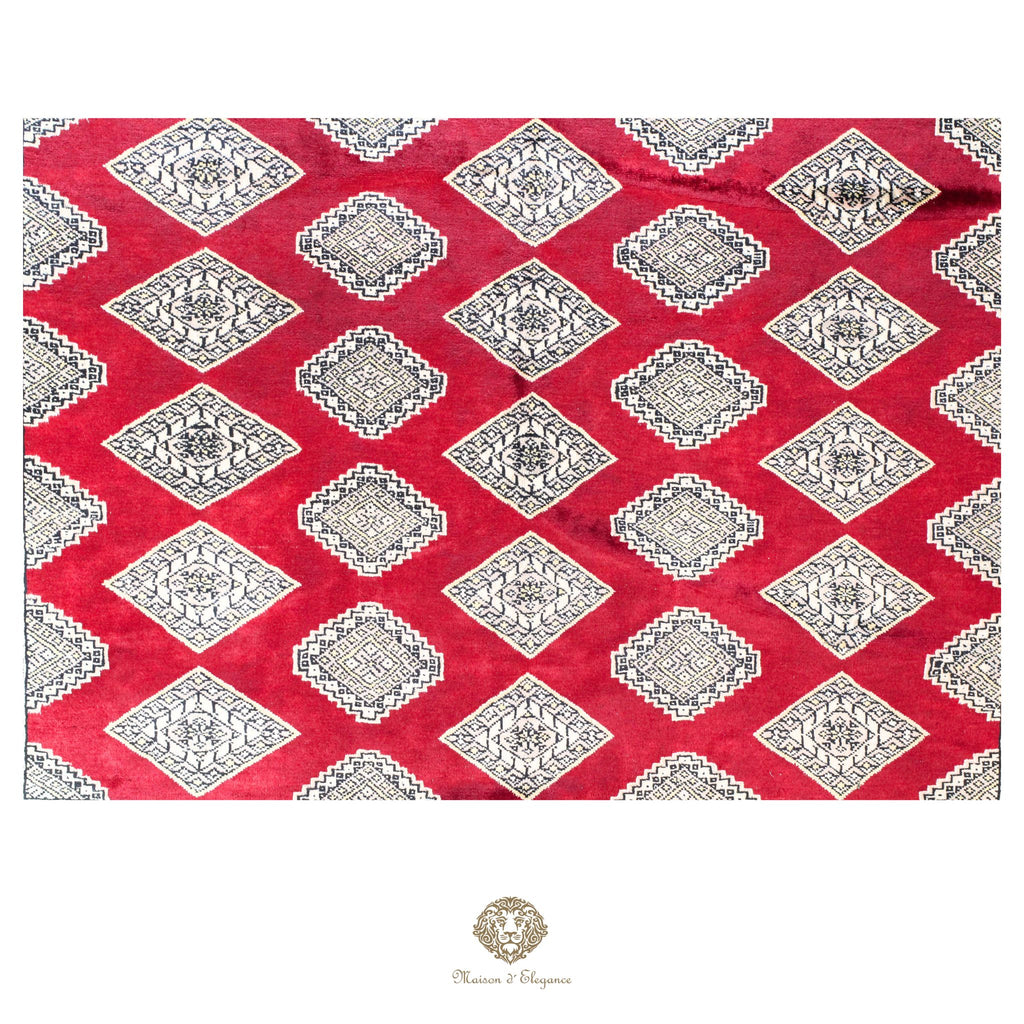 Alfombra de lana Jaldar Bukhara de colores intensos con diseño geométrico | Tradicional 203x312 cm