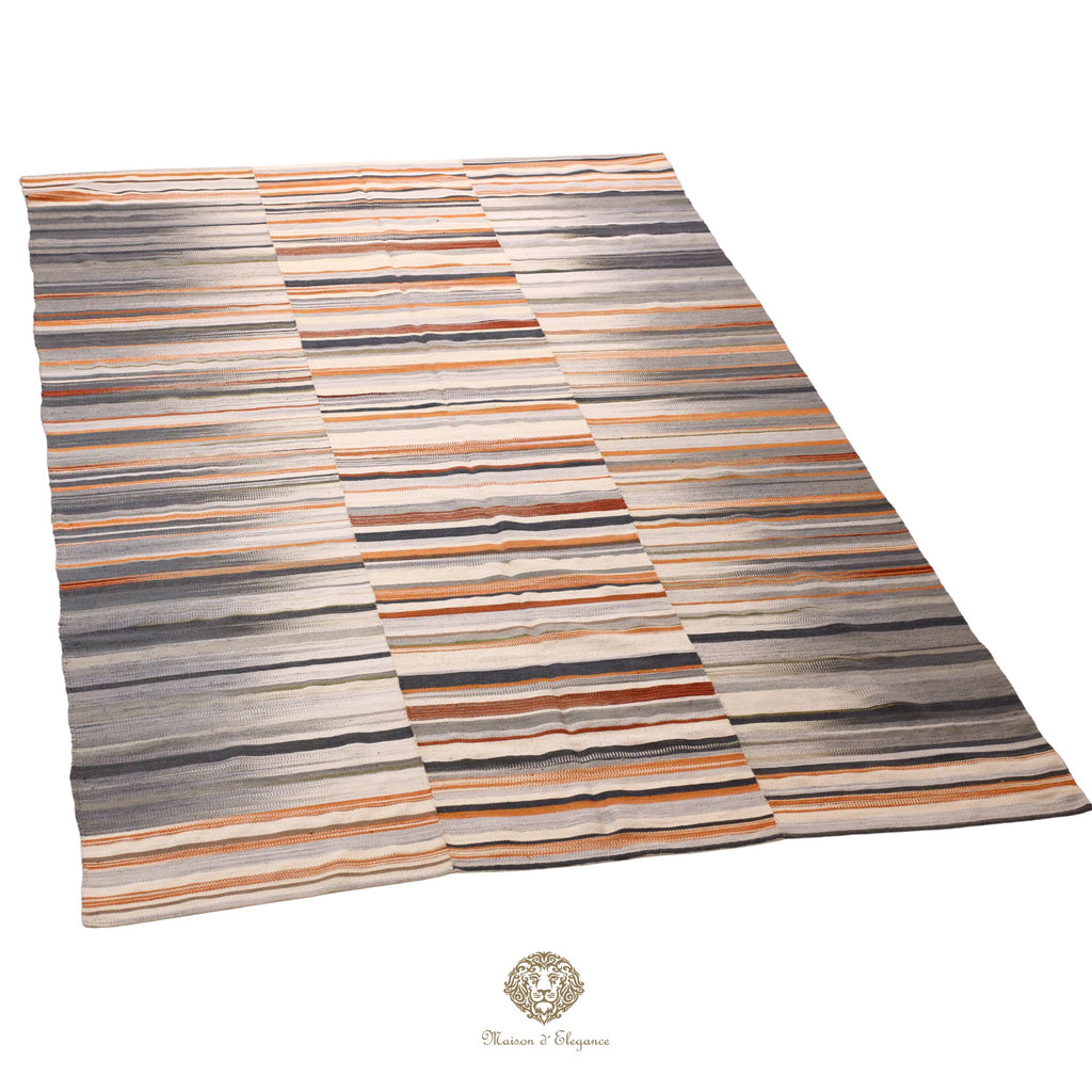 Alfombra persa Kia Sar Kilim hecha a mano de lana, colorida | Kilim de diseño Maison moderne 194 x 302 cm