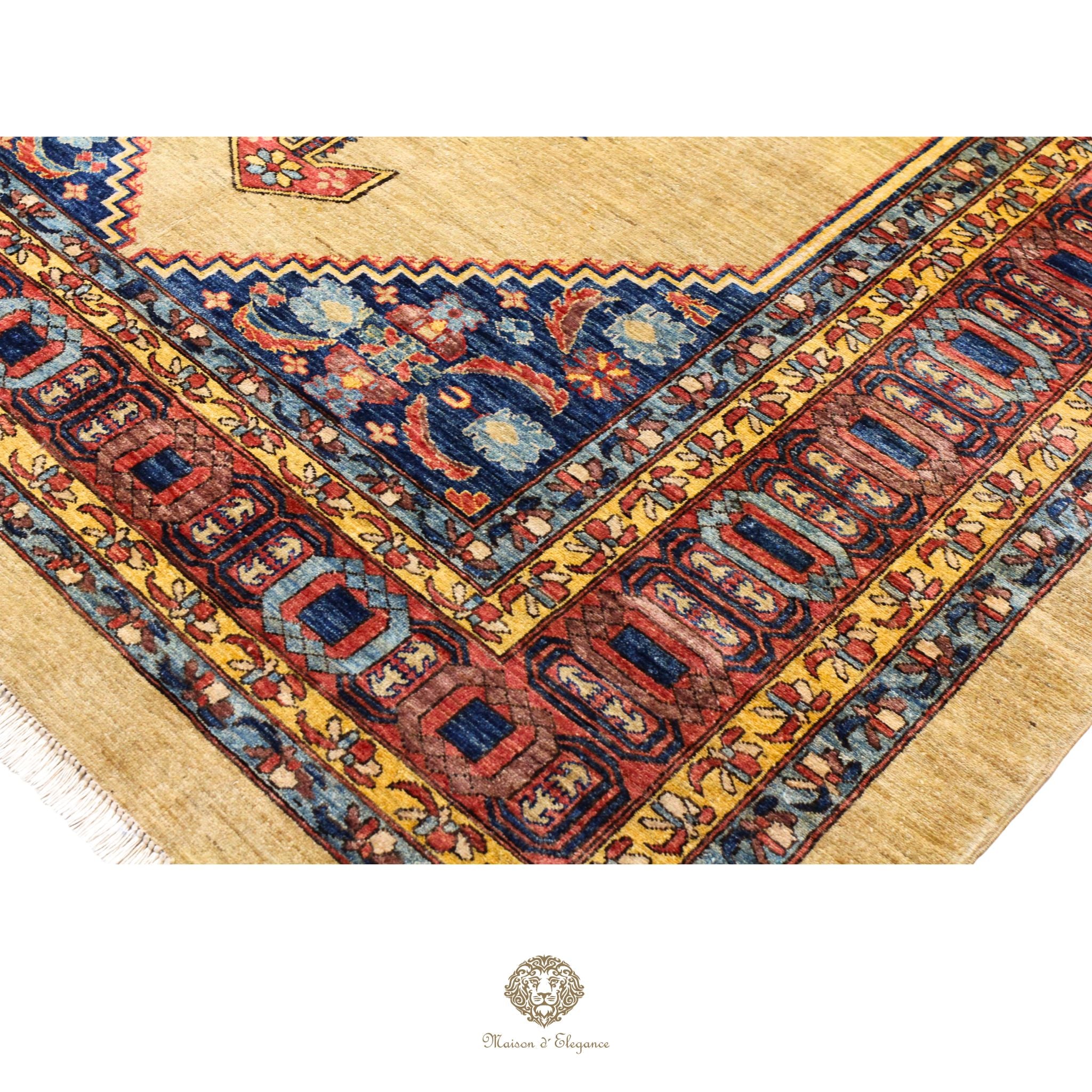 Alfombra persa de lujo estilo Bakhshayesh, lana fina | Reproducción de diseño de medallón color marfil, 240 x 342 cm