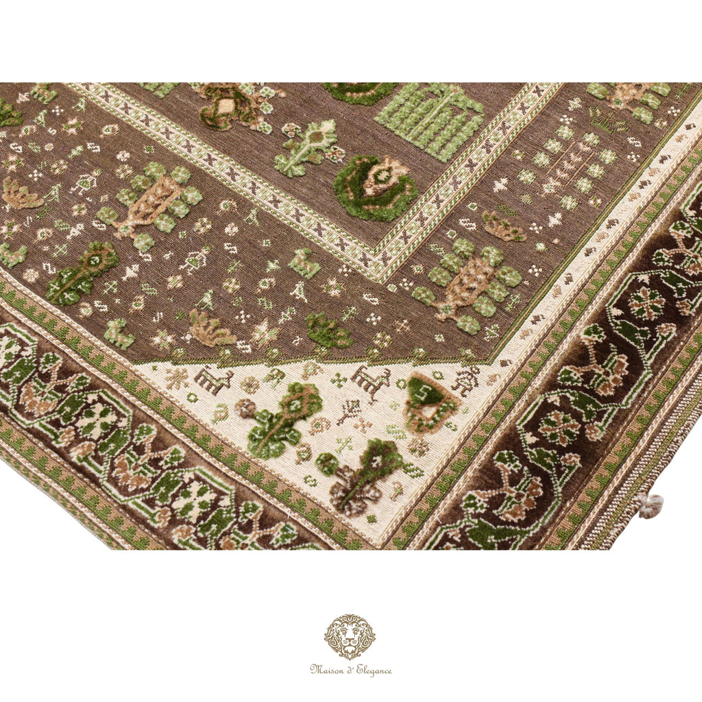 Alfombra persa Kashkuli de tejido plano, kilim bitécnico de lana | Hecha a mano, color natural, 120 x 180 cm