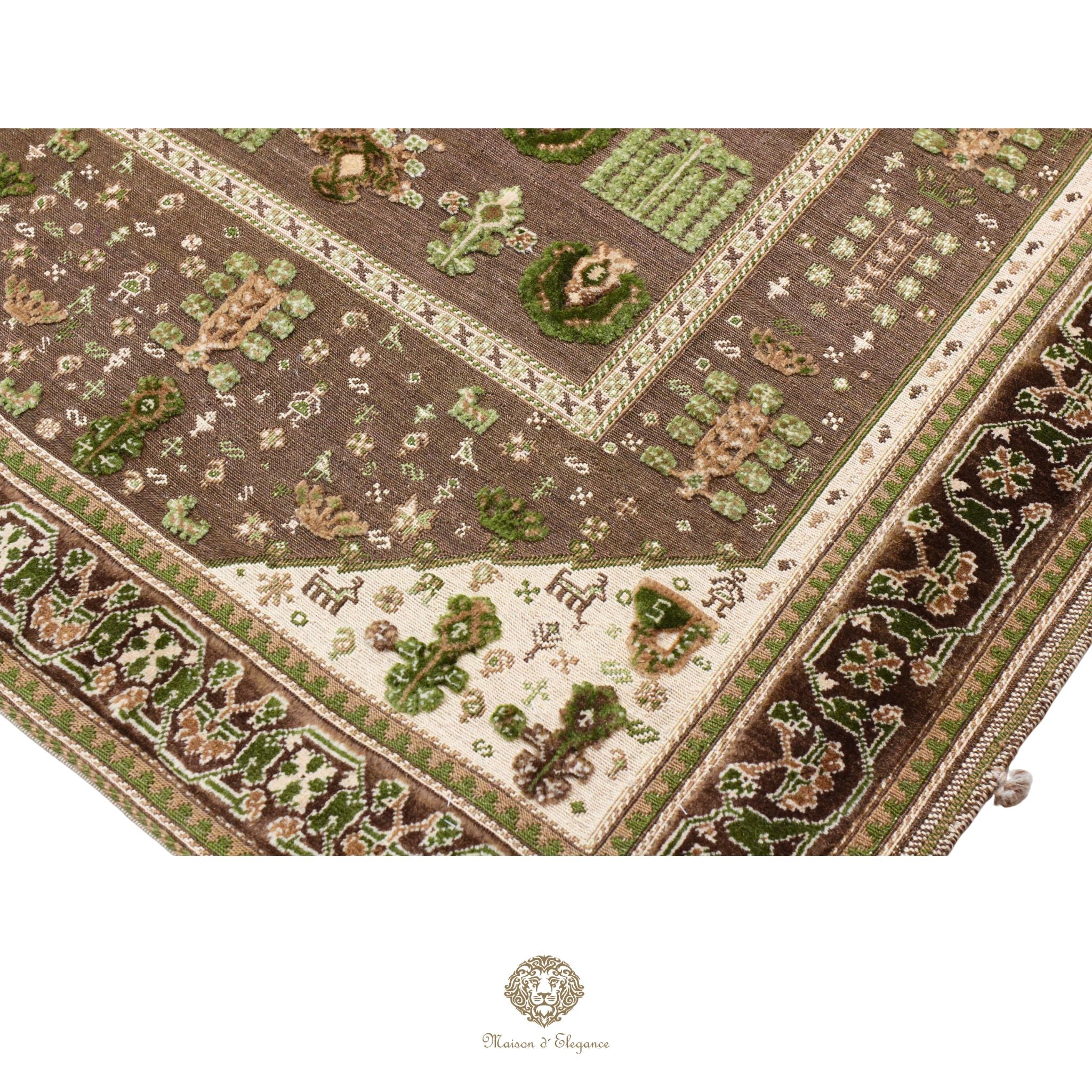 Alfombra persa Kashkuli de tejido plano, kilim bitécnico de lana | Hecha a mano, color natural, 120 x 180 cm