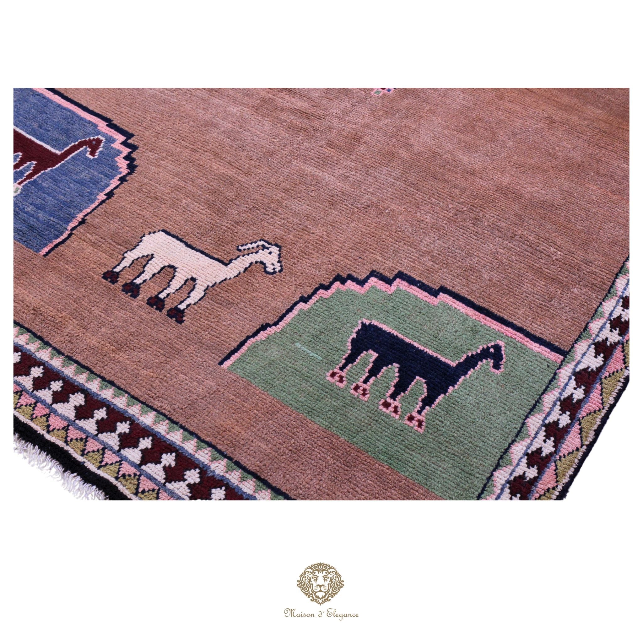 Alfombra persa Trible Gabbeh con tintes naturales | Loribaft de lana hecha a mano 191 x 275 cm
