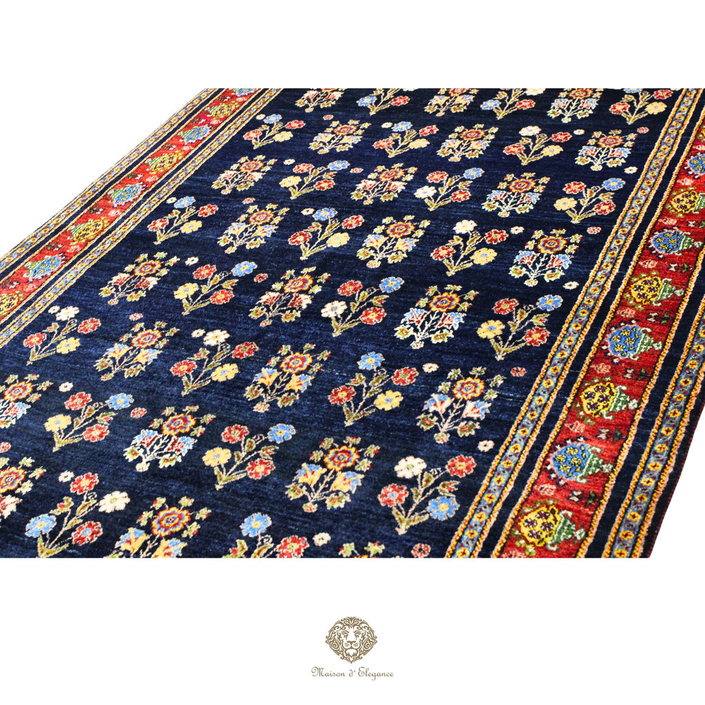 Alfombra persa Trible Fine Kashkuli con tintes naturales | Gabbeh de lana hecha a mano 164 x 238 cm