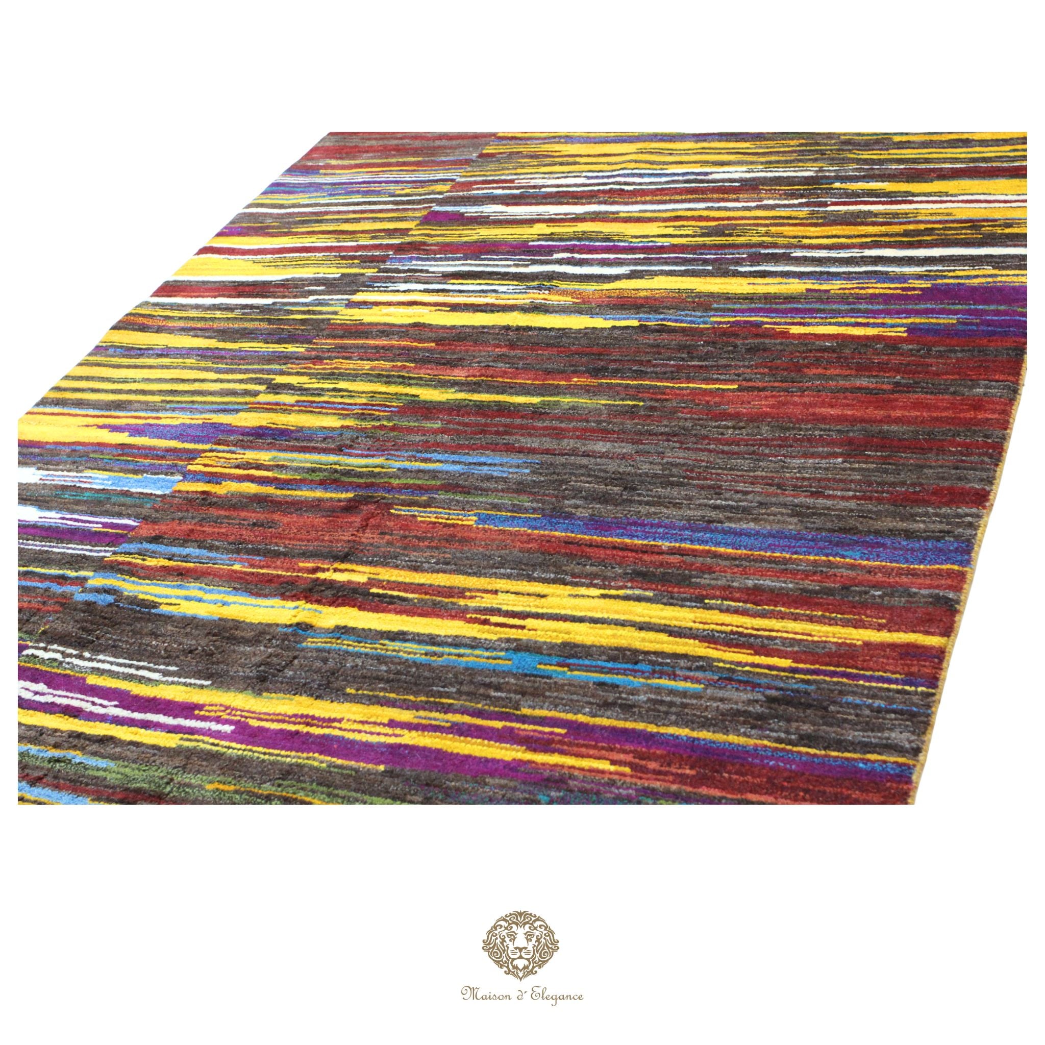 Alfombra persa Kashkuli colorida vistosa | Gabbeh de lana hecha a mano 165 x 238 cm
