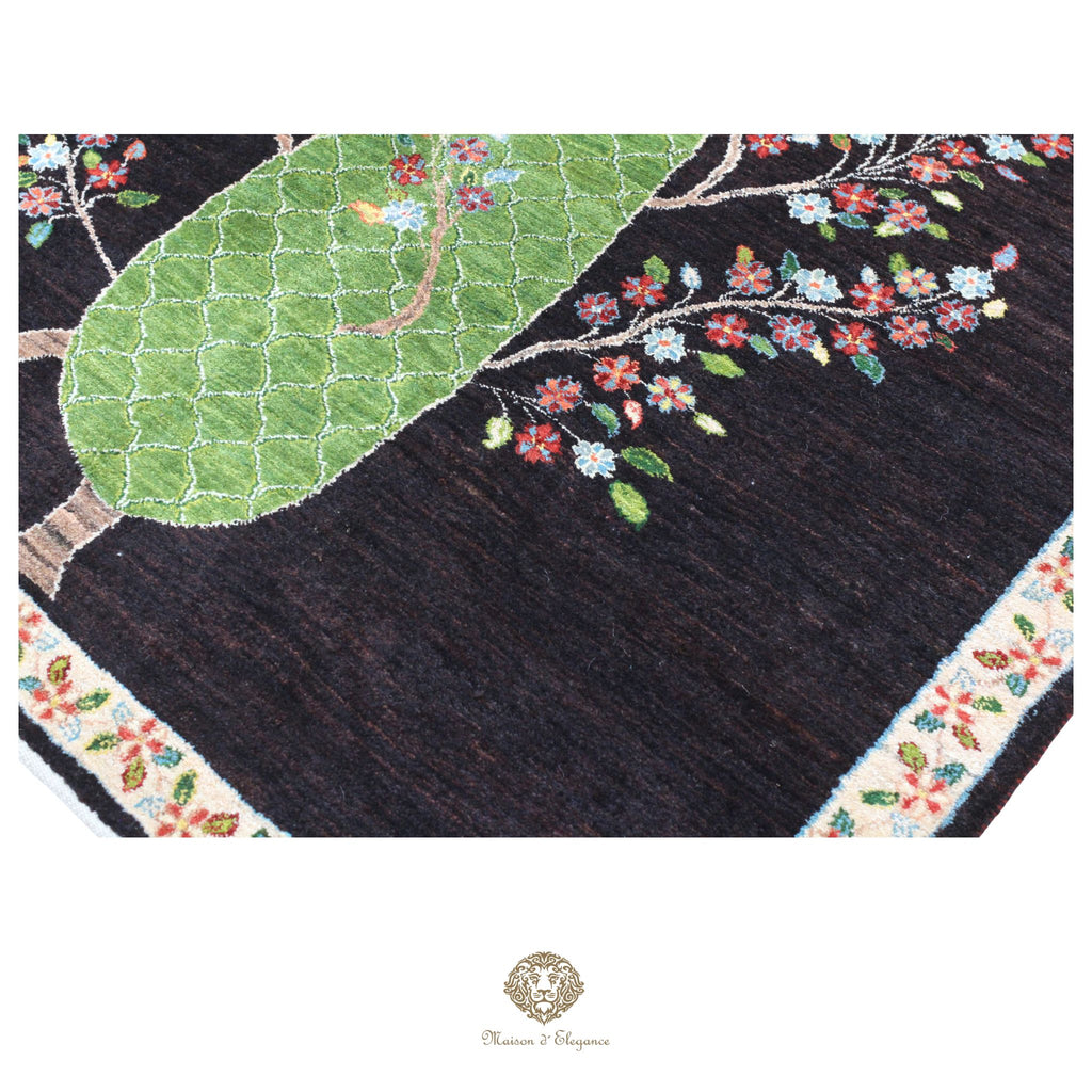 Alfombra persa de lana hecha a mano Kashkuli Nomadic | Diseño Cypress 157 x 206 cm