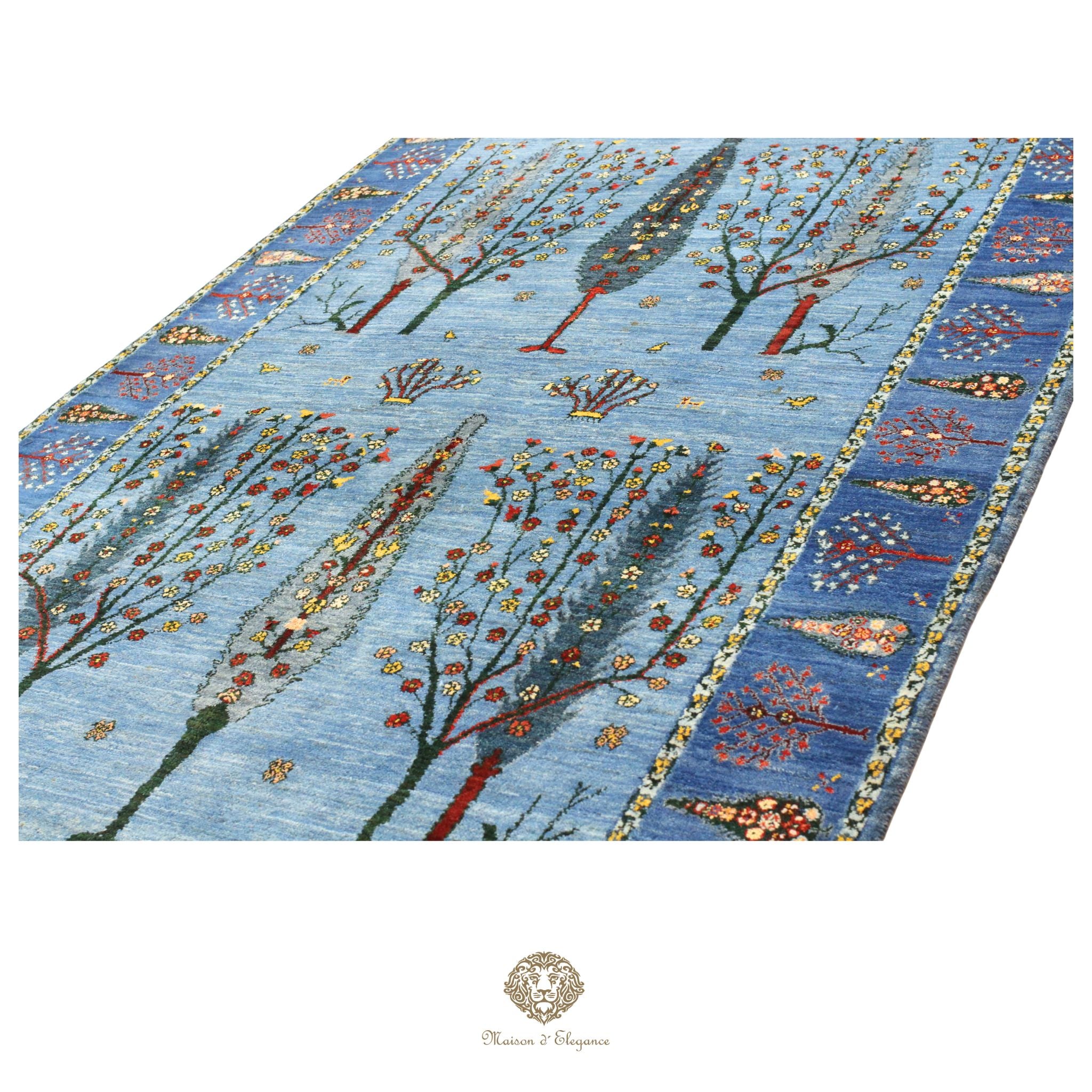 Alfombra persa Trible Fine Kashkuli con tintes naturales | Loribaft de lana hecha a mano 165 x 263 cm