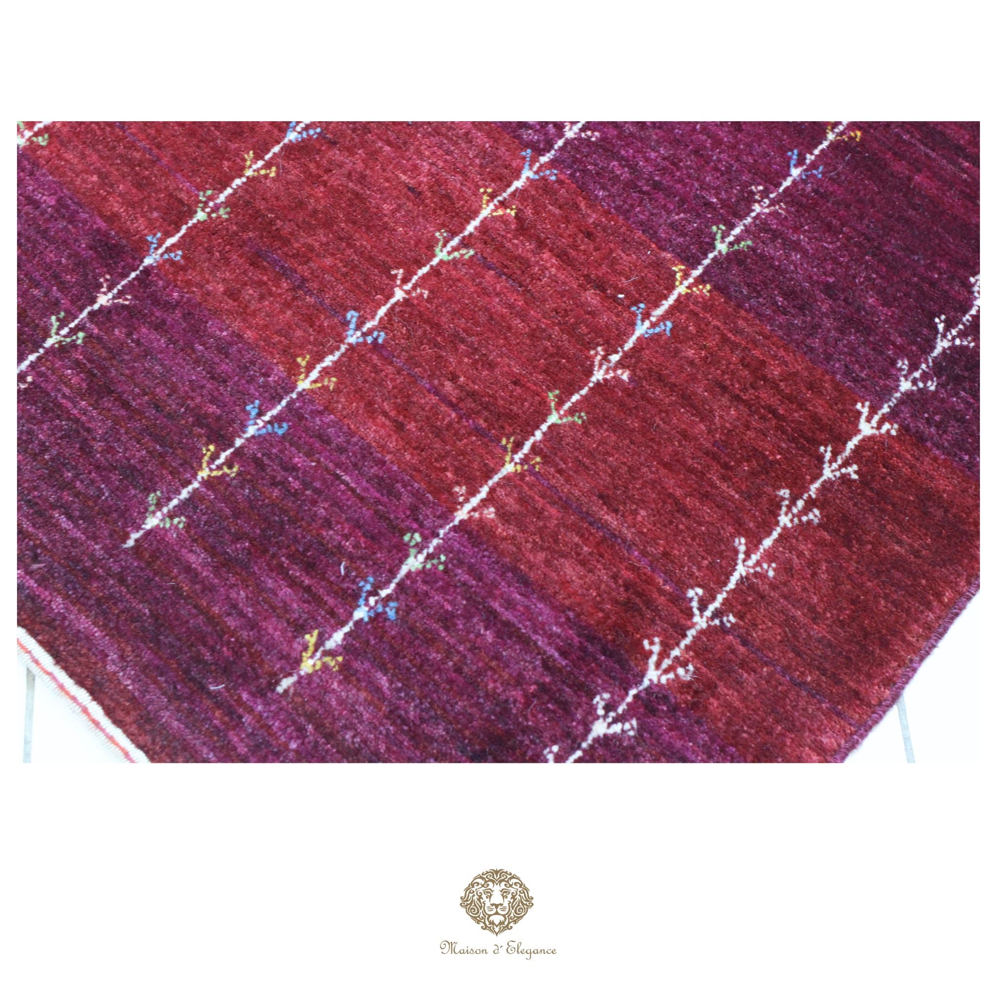 Alfombra persa Kashkuli rojo tribal naturale color | Gabbeh de lana hecha a mano 85 x 120 cm