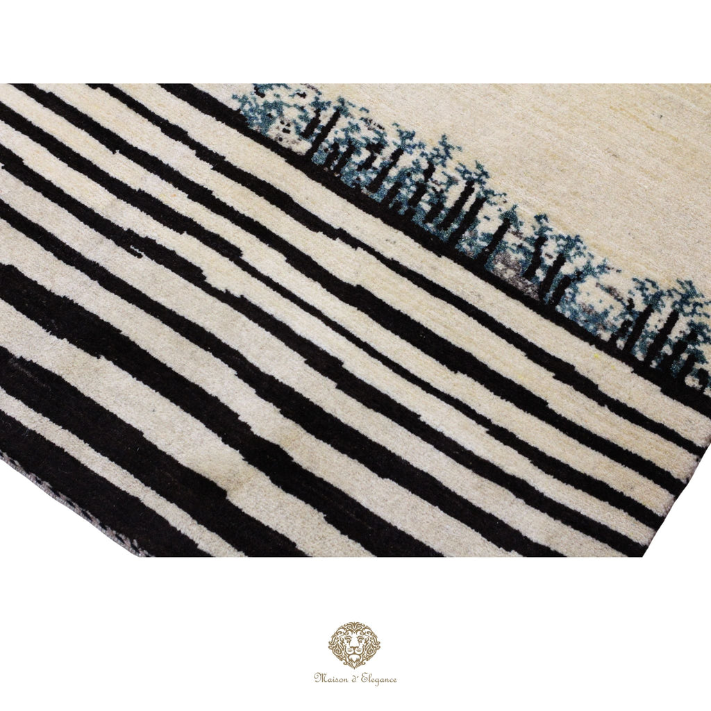 Alfombra persa Kashkuli blanca tribal naturale color | Gabbeh de lana hecha a mano 119 x 180 cm