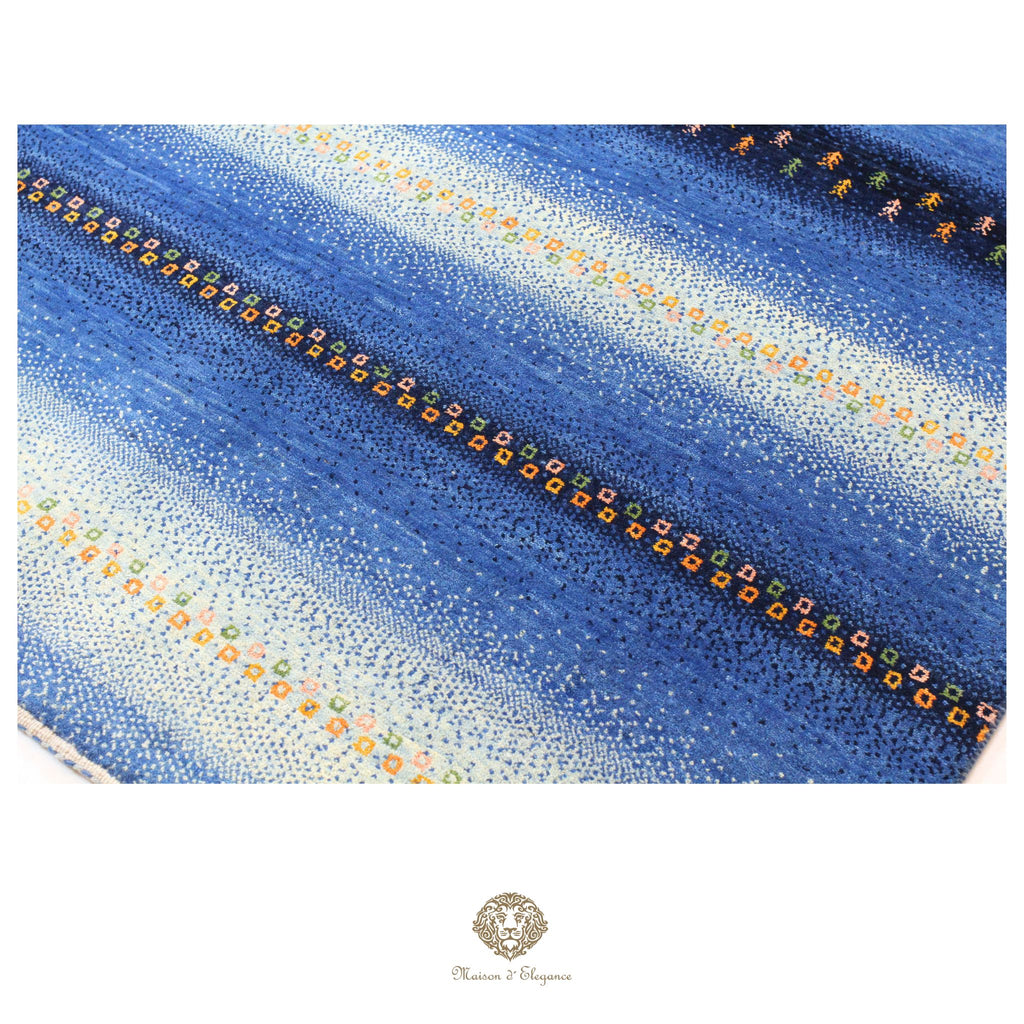 Alfombra persa Kashkuli azul | Gabbeh de lana hecha a mano 170 x 273 cm