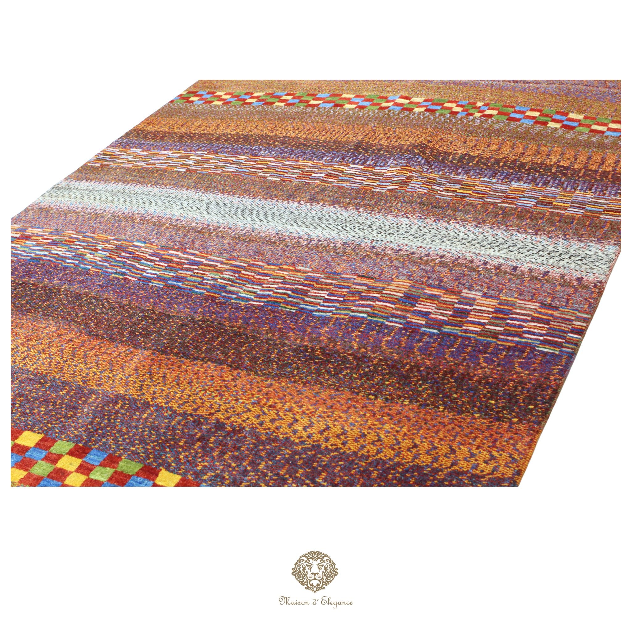 Alfombra persa Trible Fine Kashkuli con tintes naturales | Loribaft de lana hecha a mano 170 x 243 cm