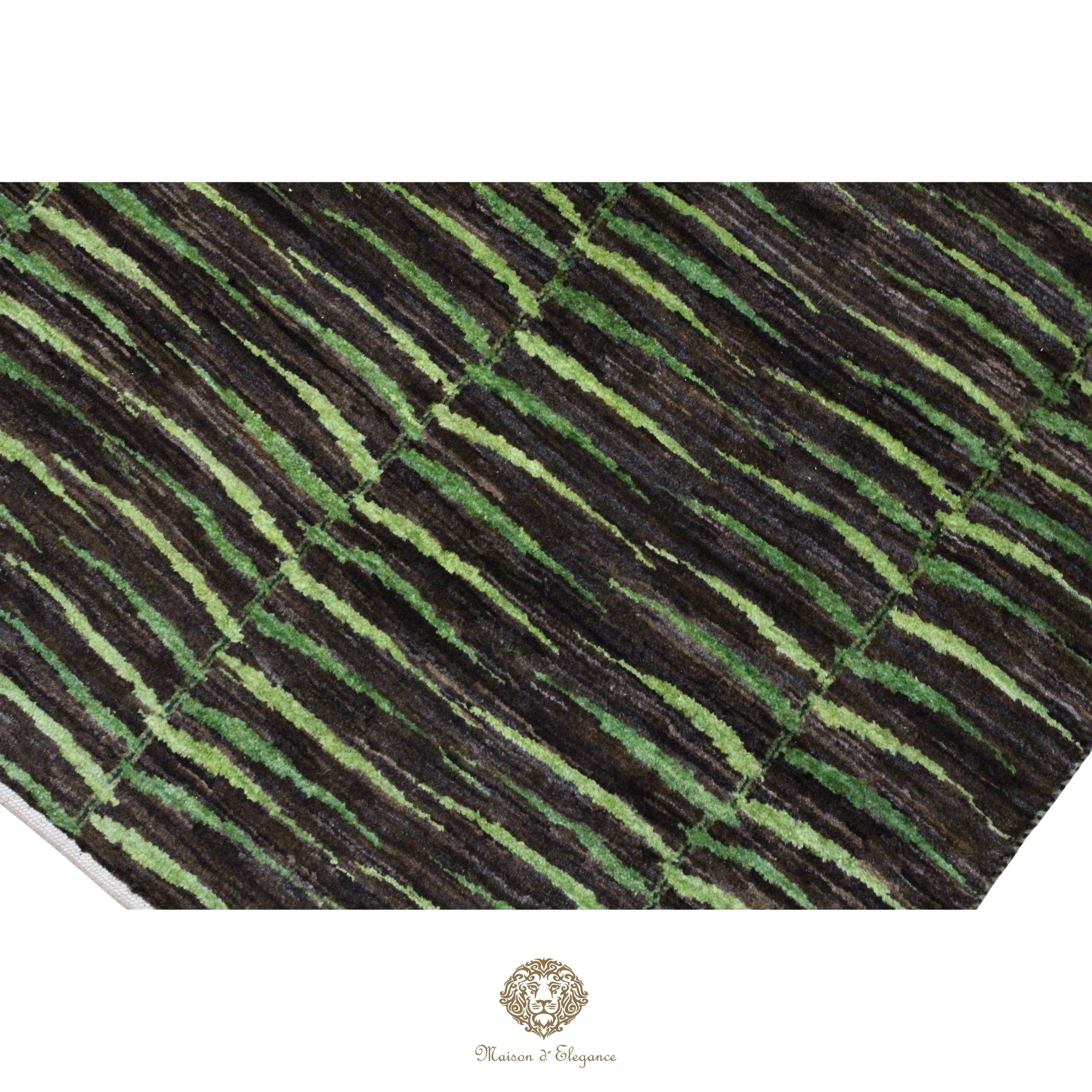 Alfombra Kashkuli Verde Persa Lana 100% Hecha a Mano 86x116 cm