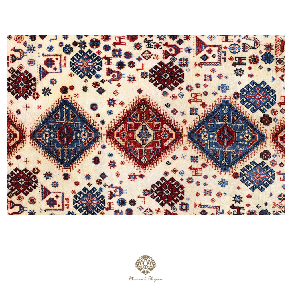 Alfombra persa Trible Fine Kashkuli con tintes naturales | Gabbeh de lana hecha a mano 124 x 199 cm