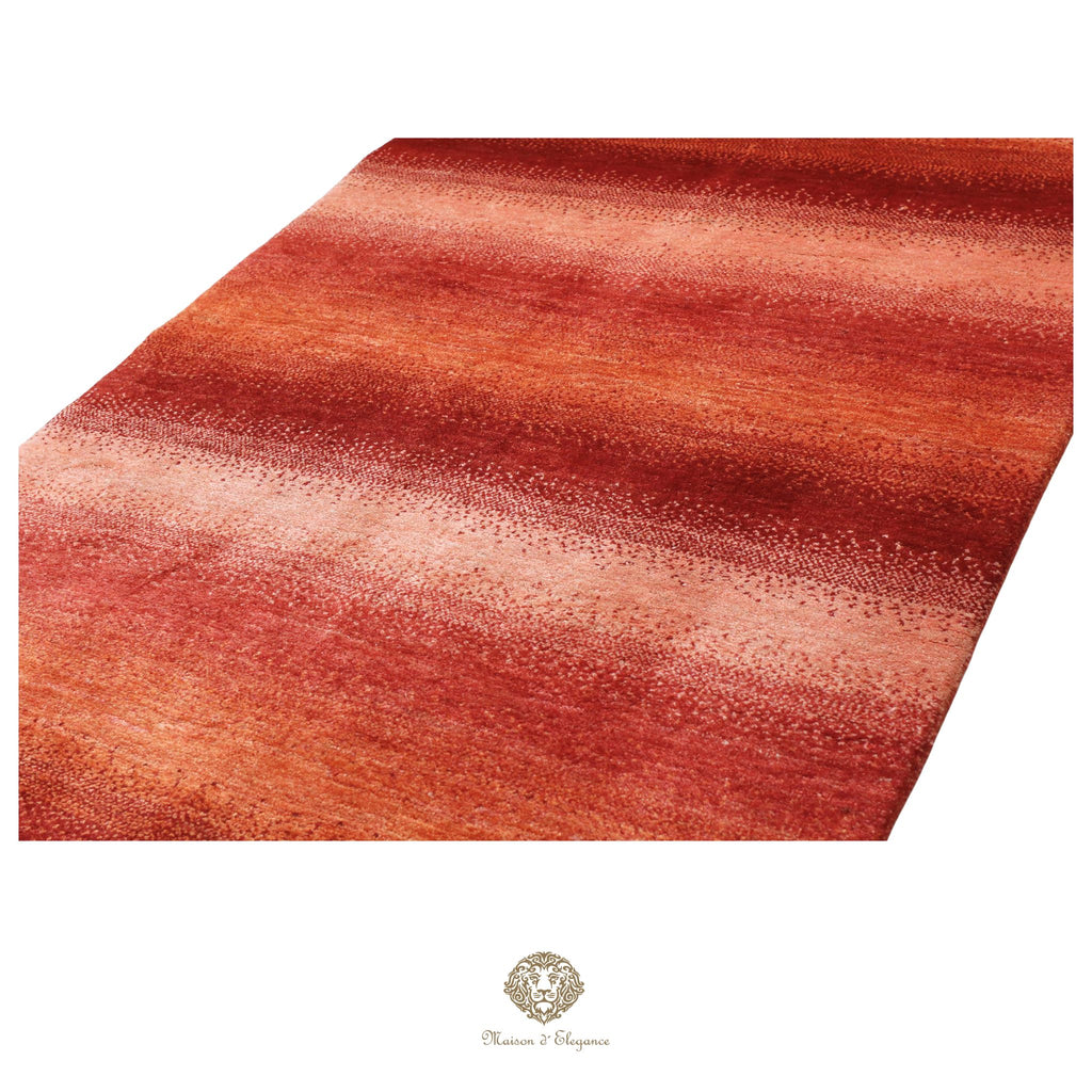 Alfombra persa Kashkuli rojo tribal naturale color | Gabbeh de lana hecha a mano 129 x 180 cm