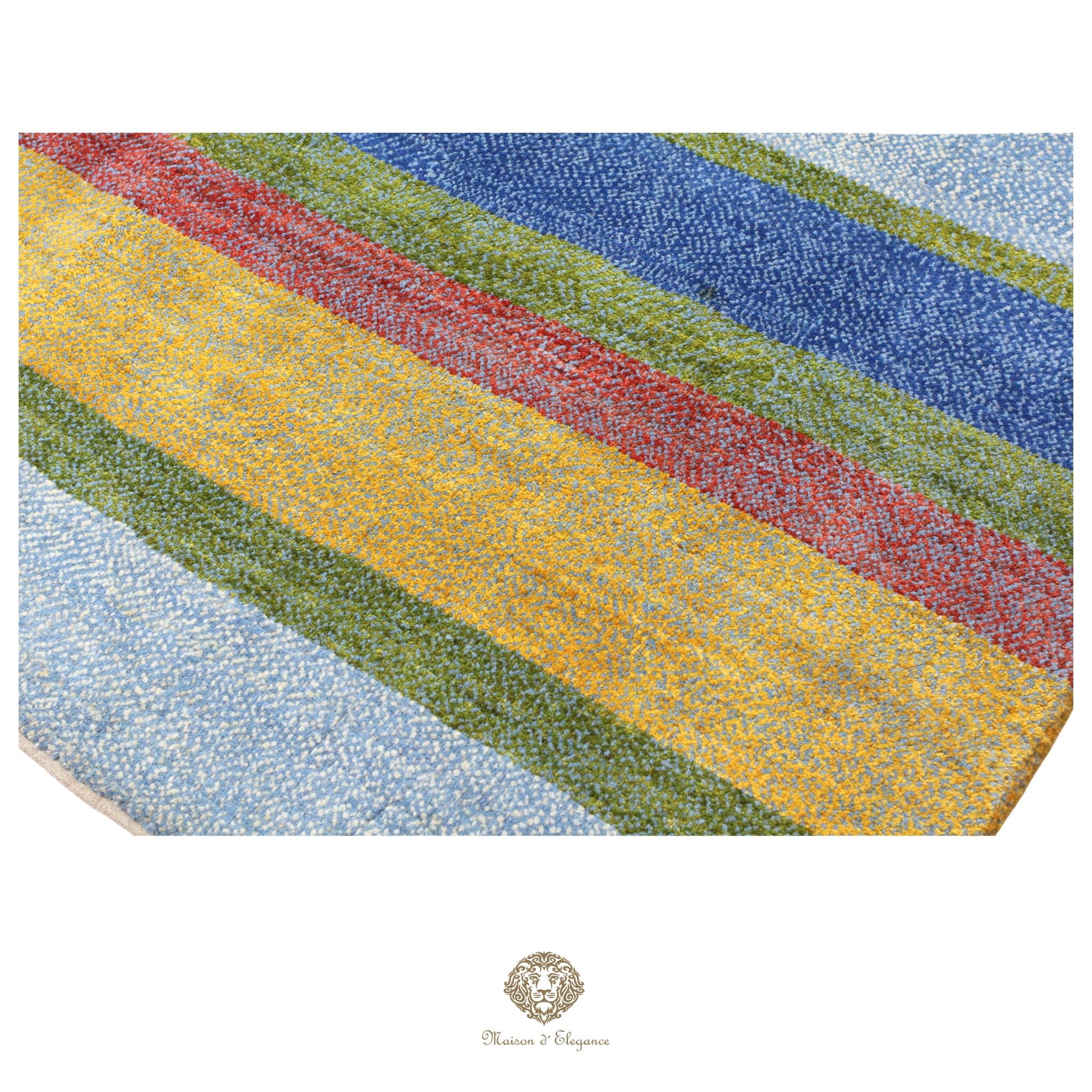 Alfombra persa Kashkuli colorida | Gabbeh de lana hecha a mano 191 x 204 cm