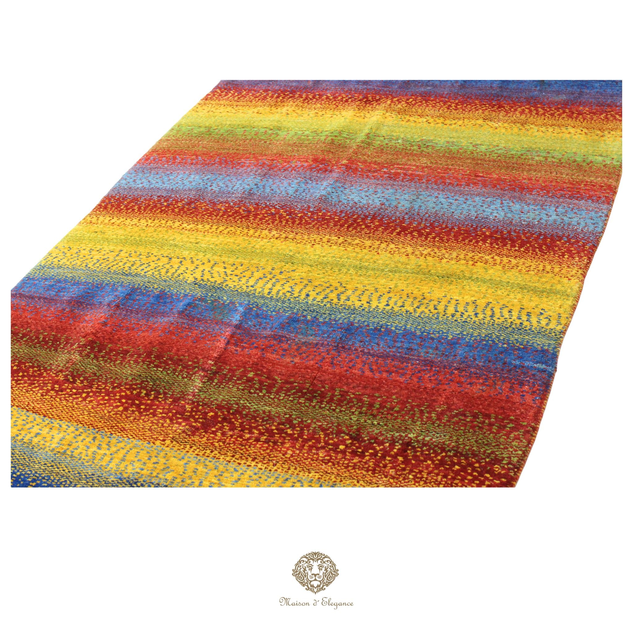 Alfombra persa Kashkuli de lana teñida naturalmente y colorida | Gabbeh hecha a mano 118 x 194 cm