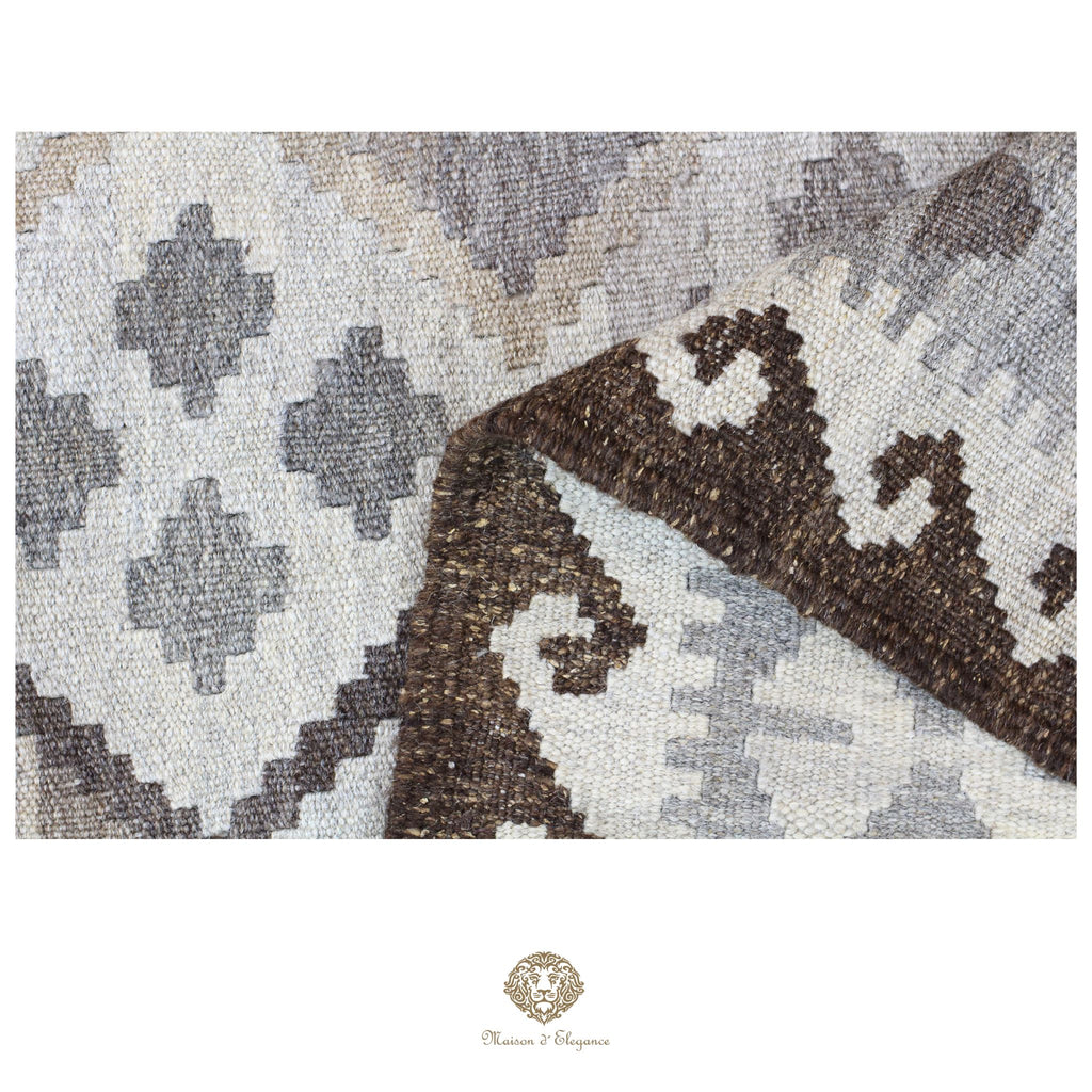 Alfombra Kilim Transicional Lana Geométrica 198x300 cm - Tintes Naturales
