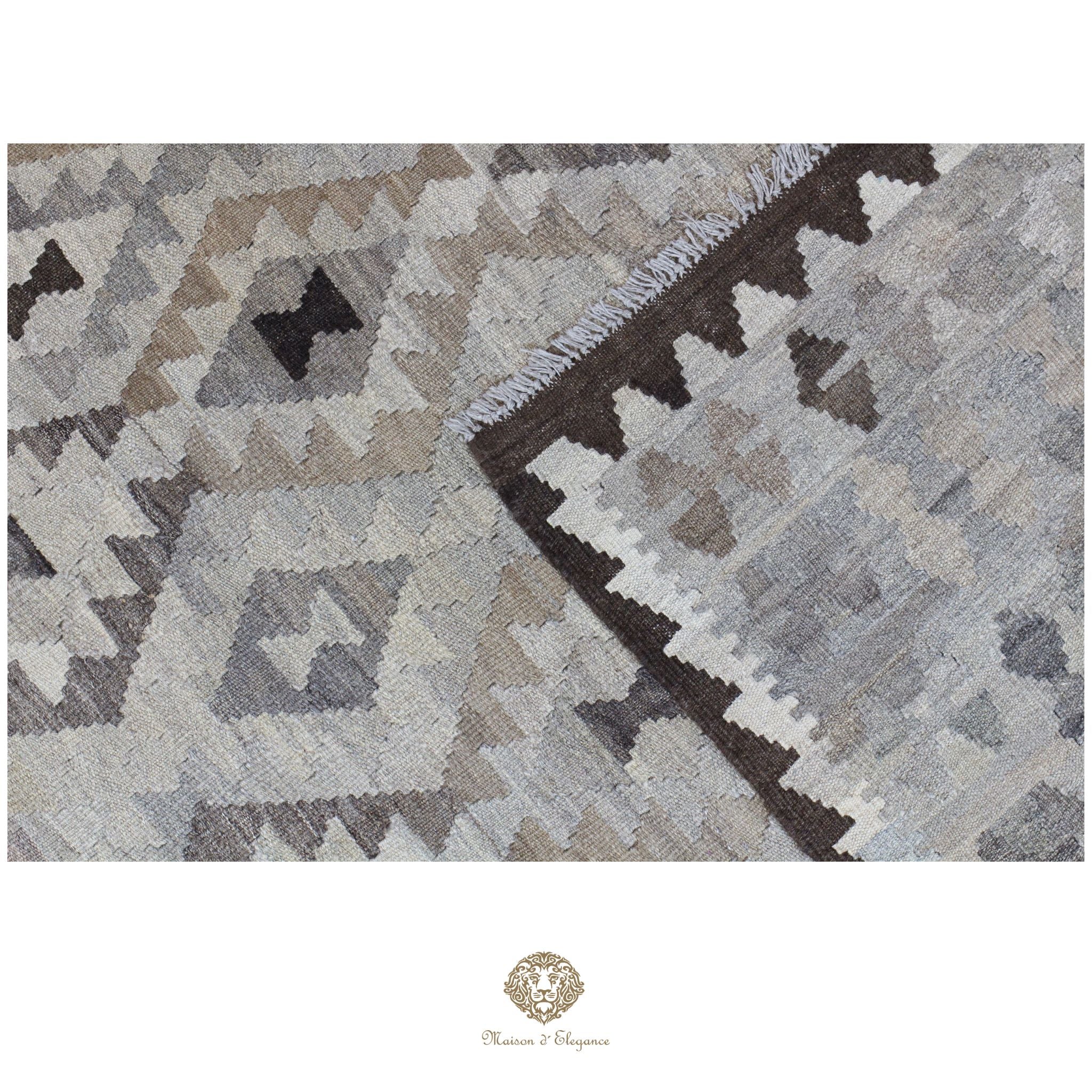 Alfombra Kilim Transicional Lana Geométrica 203x305 cm - Tintes Naturales