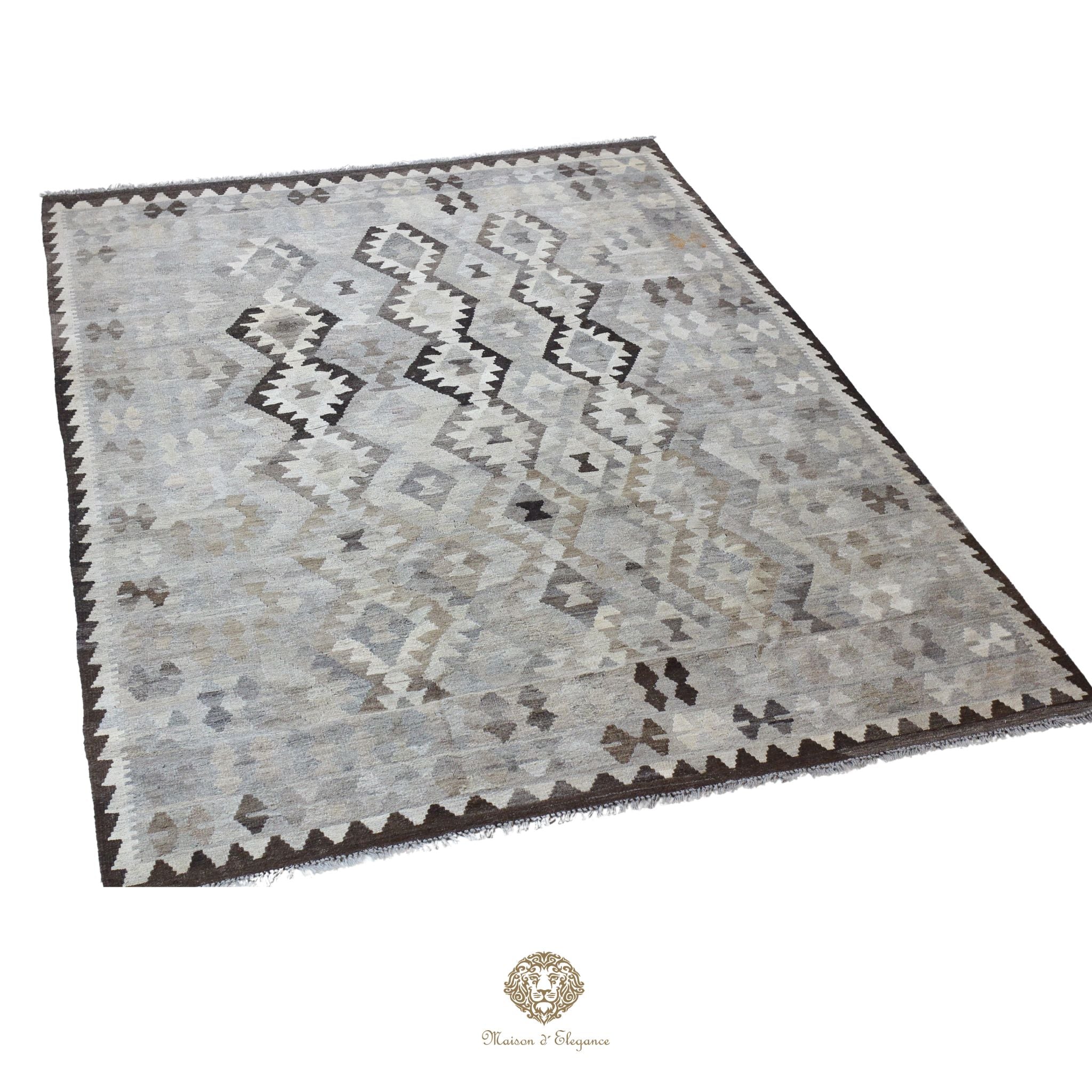 Alfombra Kilim Transicional Lana Geométrica 203x305 cm - Tintes Naturales