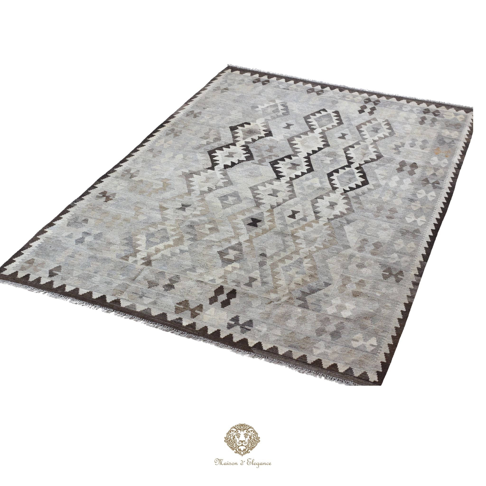 Alfombra Kilim Transicional Lana Geométrica 203x305 cm - Tintes Naturales