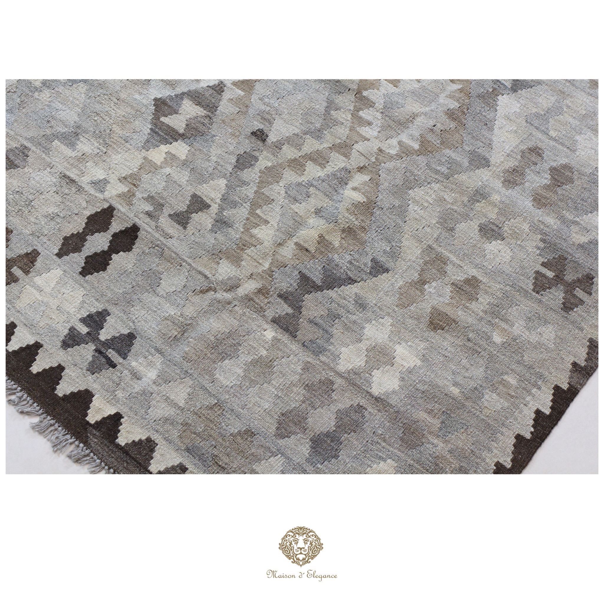 Alfombra Kilim Transicional Lana Geométrica 203x305 cm - Tintes Naturales