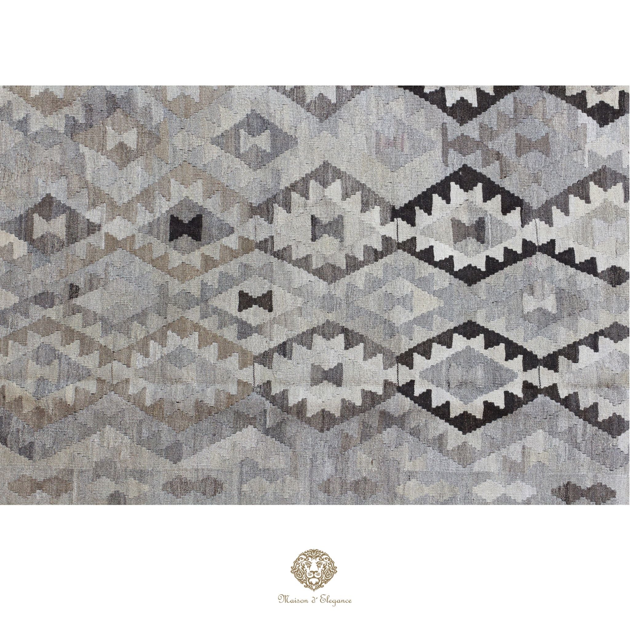 Alfombra Kilim Transicional Lana Geométrica 203x305 cm - Tintes Naturales