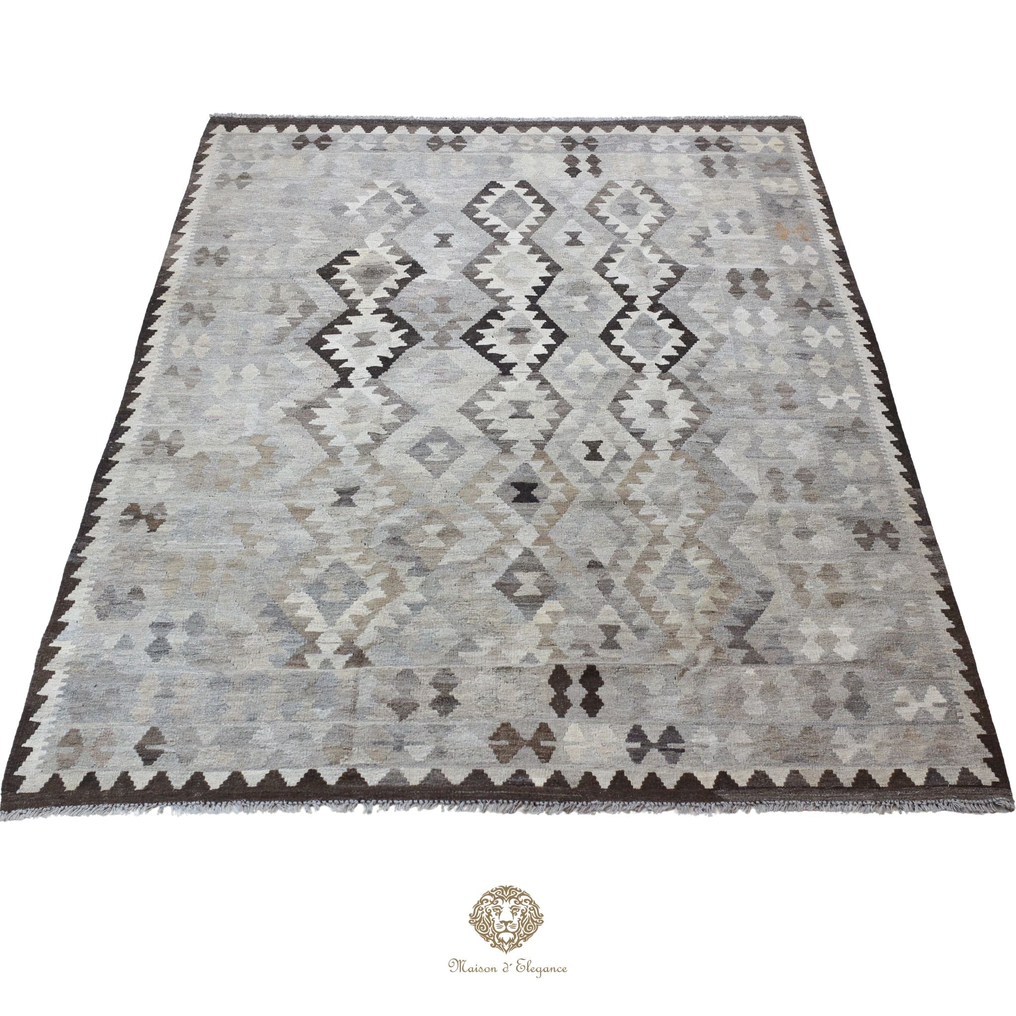 Alfombra Kilim Transicional Lana Geométrica 203x305 cm - Tintes Naturales