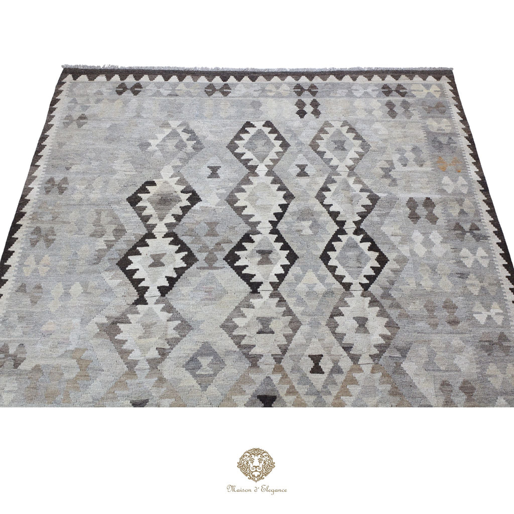 Alfombra Kilim Transicional Lana Geométrica 203x305 cm - Tintes Naturales