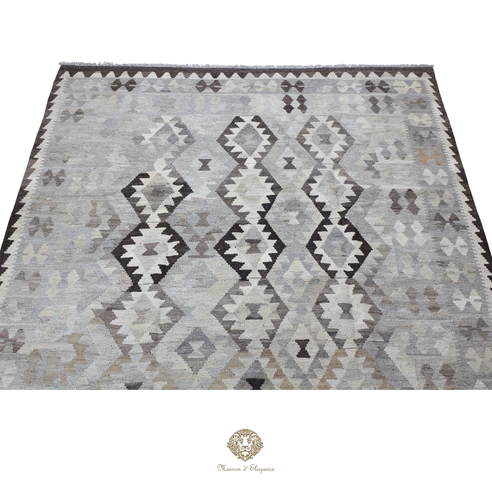 Alfombra Kilim Transicional Lana Geométrica 203x305 cm - Tintes Naturales