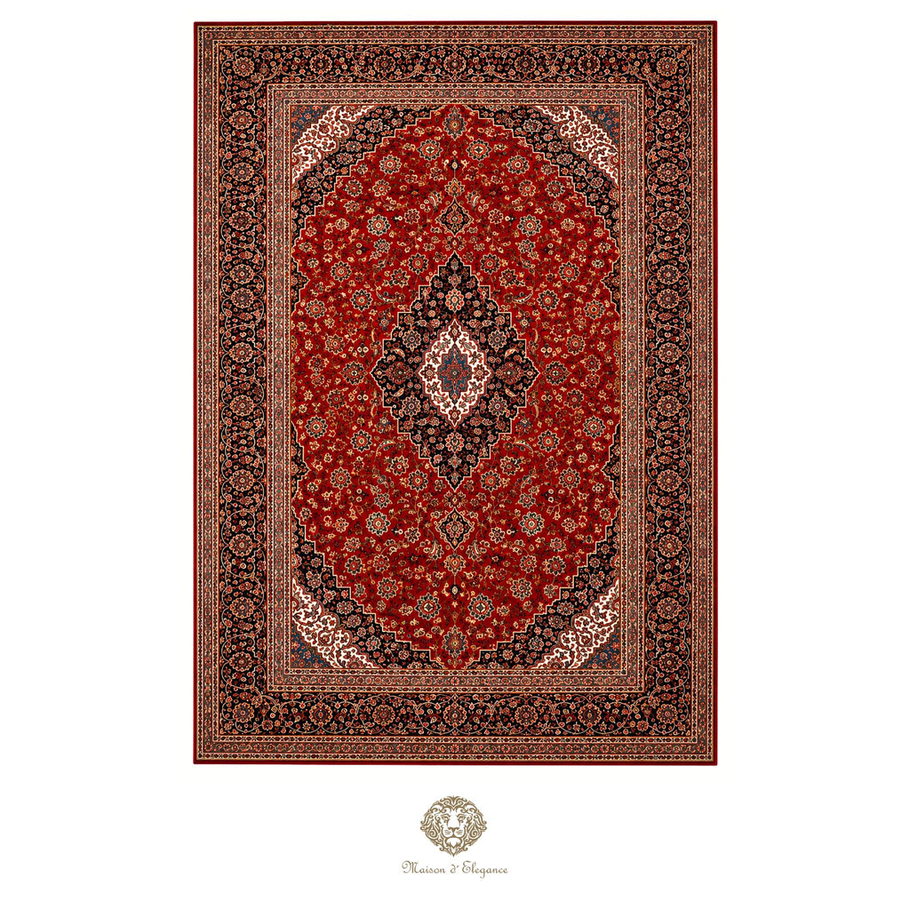 Impresionante alfombra clásica persa Kashan con diseño de medallón | Colores naturales vibrantes 300 x 395 cm