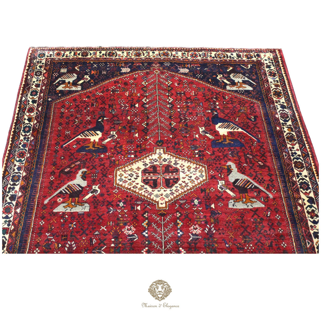 Alfombra persa Qashqai Shiraz | Diseño geométrico tribal teñido natural
