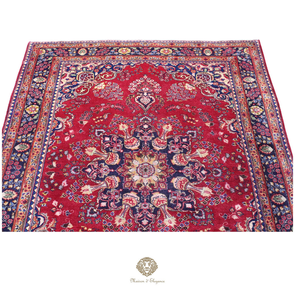 Alfombra Persa Mashhad Lana | Floral Medallón Design  Rojo 194x290 cm