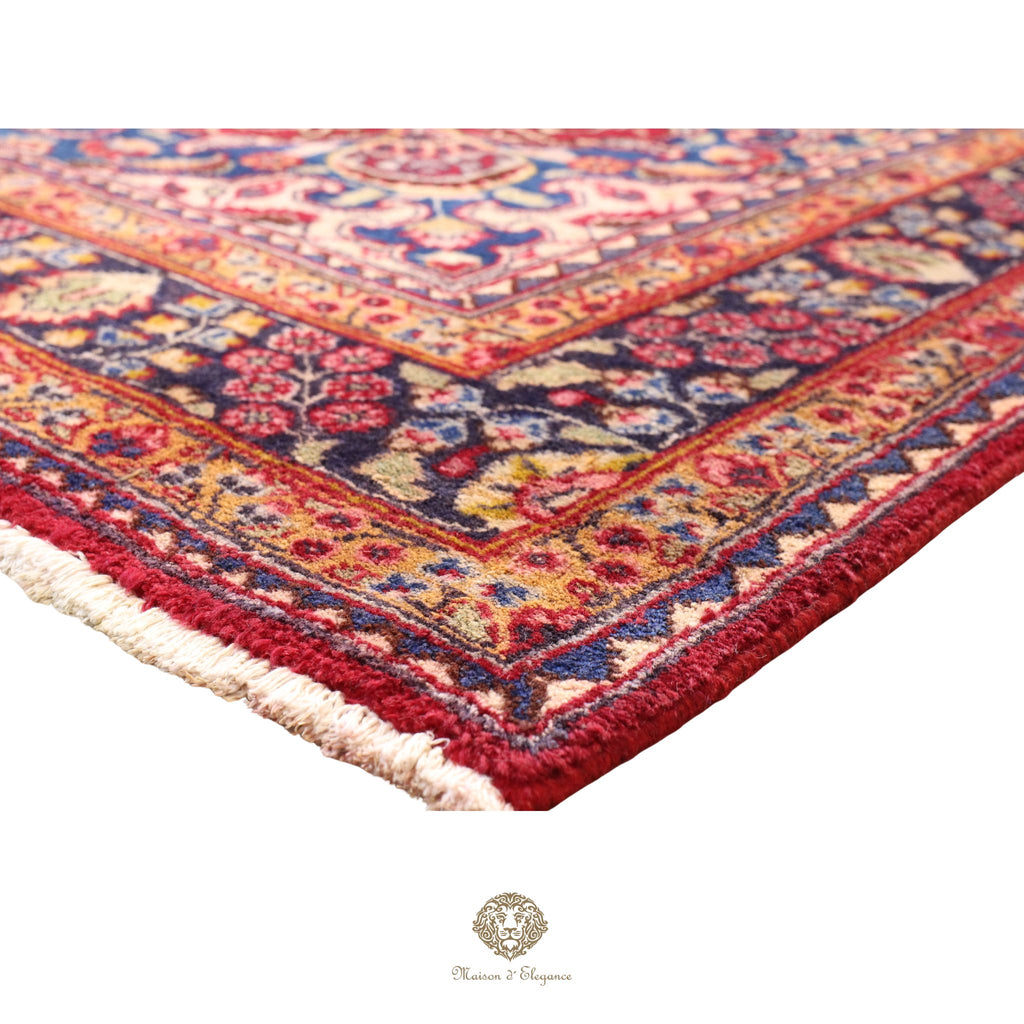 Alfombra Persa Mashhad Lana | Floral Medallón Design  Rojo 194x290 cm