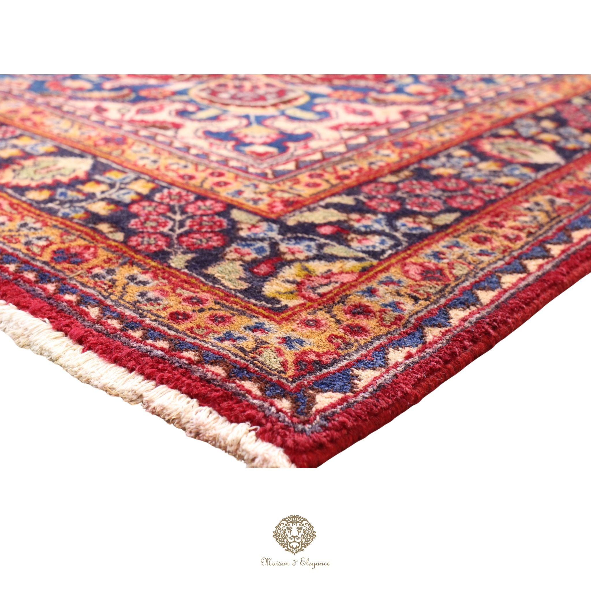 Alfombra Persa Mashhad Lana | Floral Medallón Design  Rojo 194x290 cm